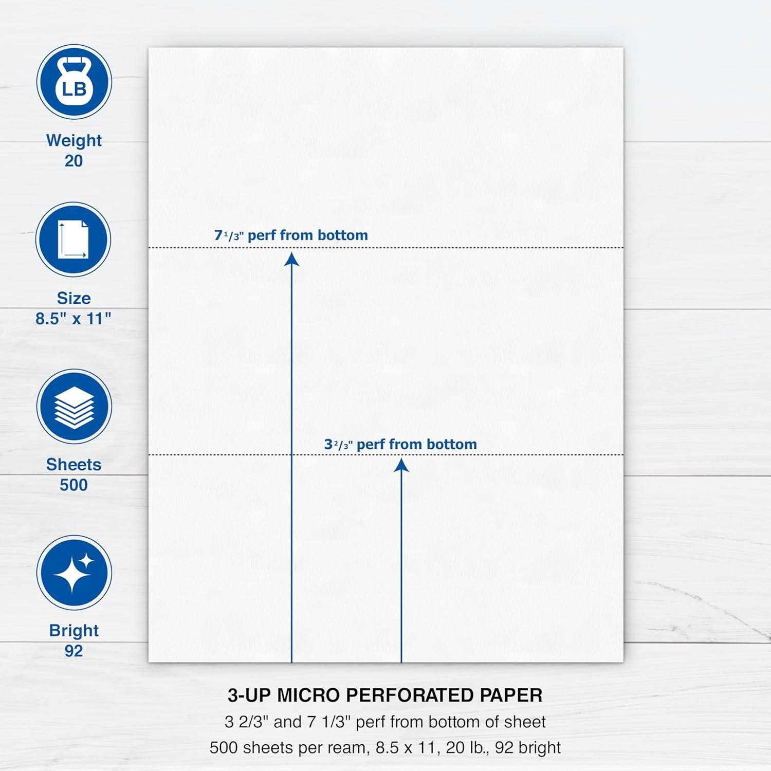 500 Sheets of 3-Part Perforated Paper – Ideal for W-2 & 1099 Forms