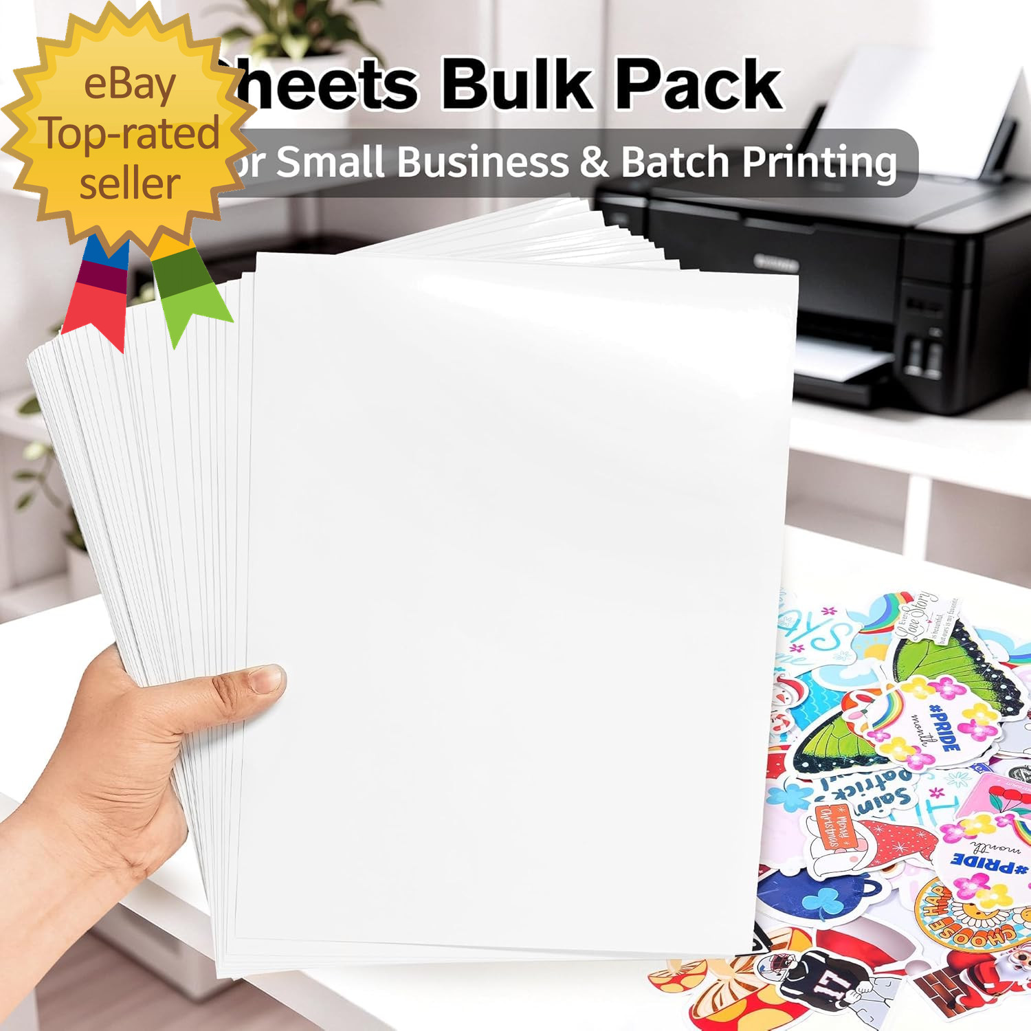 200 Sheets Glossy Printable Vinyl Sticker Paper 8.5″X11″ | Vibrant Color
