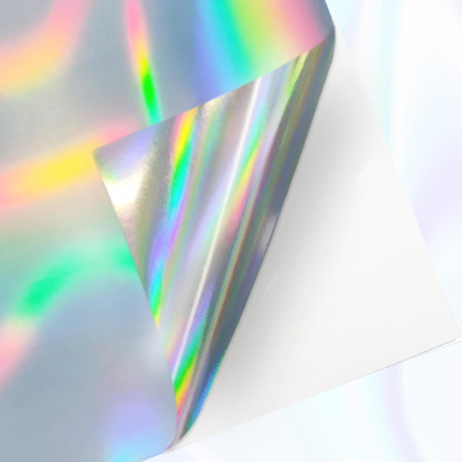 Printable Holographic Silver Sticker Paper, Laser & Inkjet Printable 8.5 x 11 In