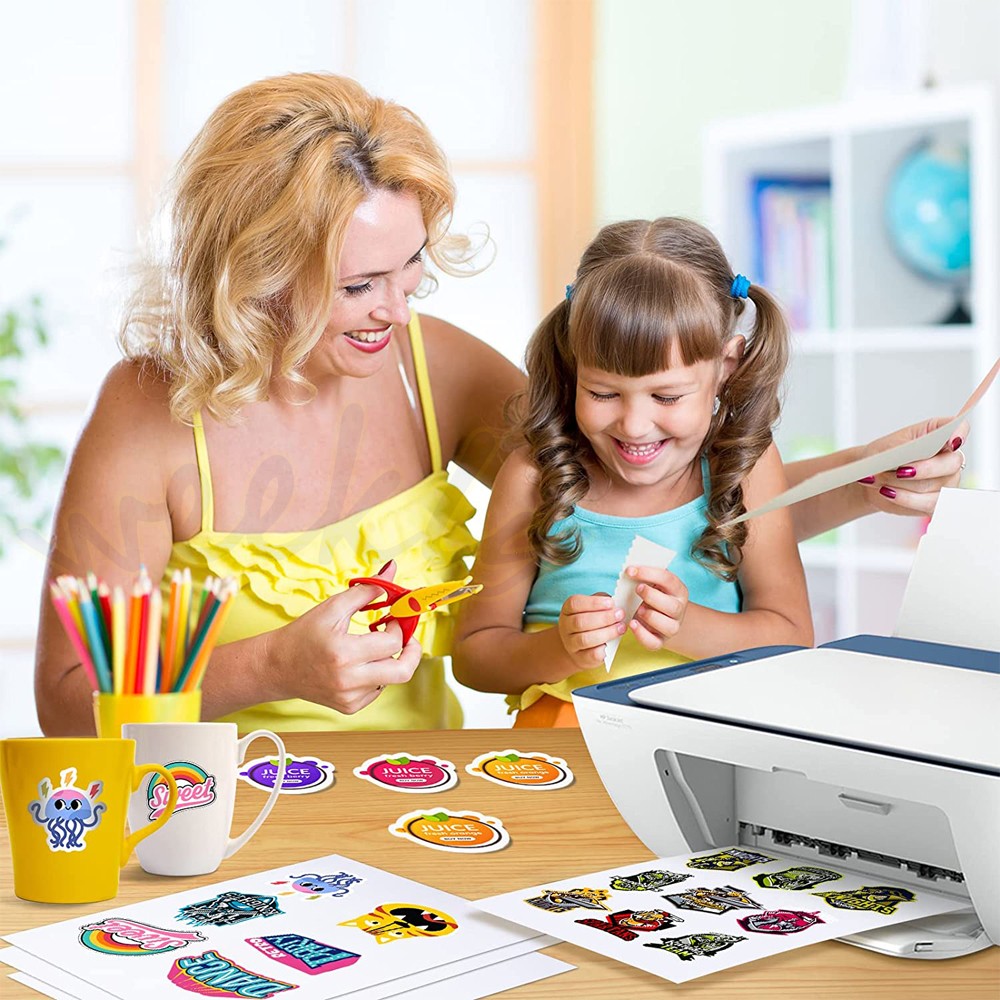 Printable Vinyl Sticker Paper 8.5×11 Glossy Matte Clear for Inkjet Laser Printer