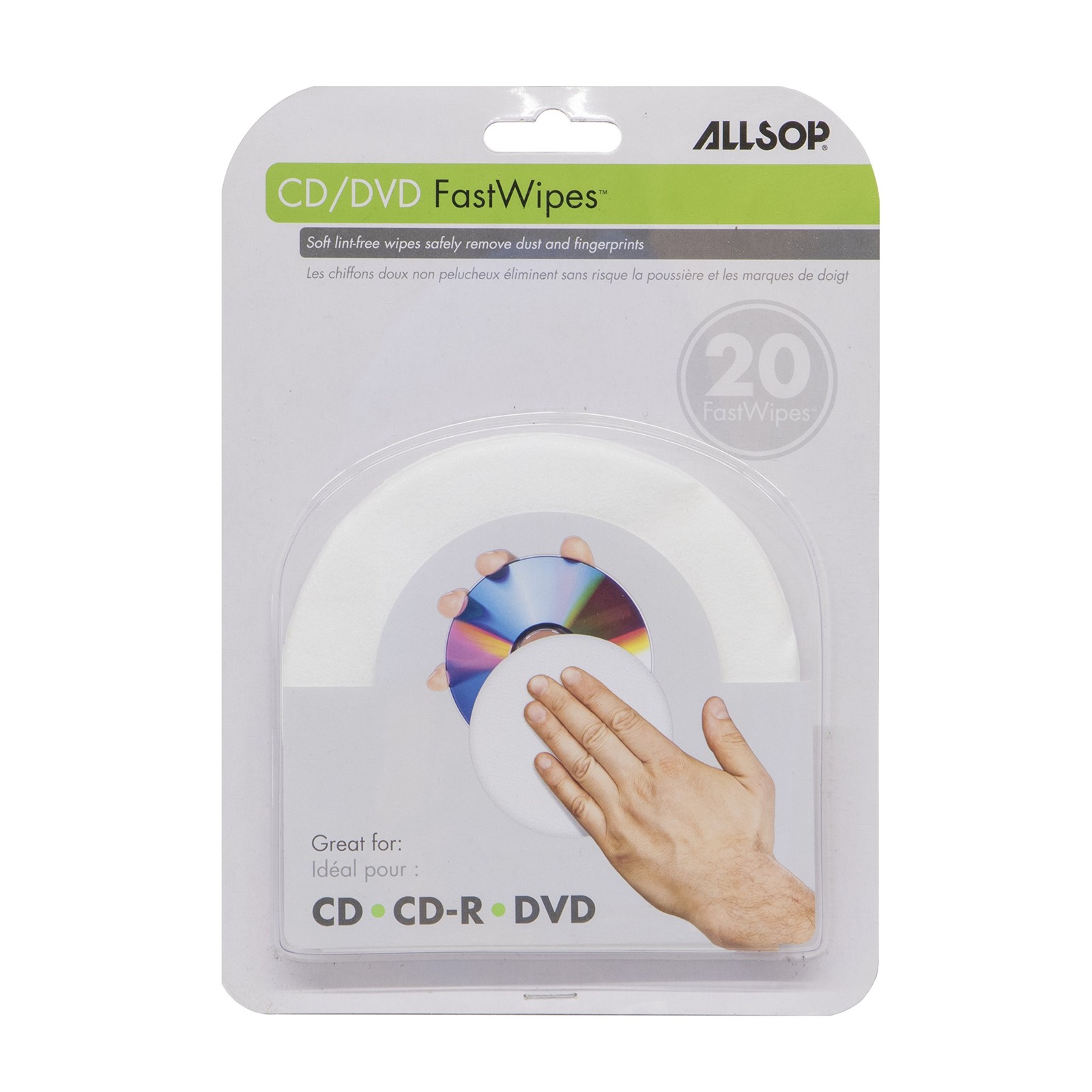 Allsop CD and DVD FastWipes, lint-free wipes for cleaning DVD, CD, PS1, PS2, XBO