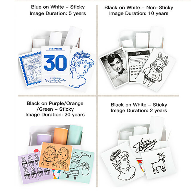 3-9 Rolls Self-Adhesive Thermal Sticker Paper for Phomemo T02 Bluetooth Printer