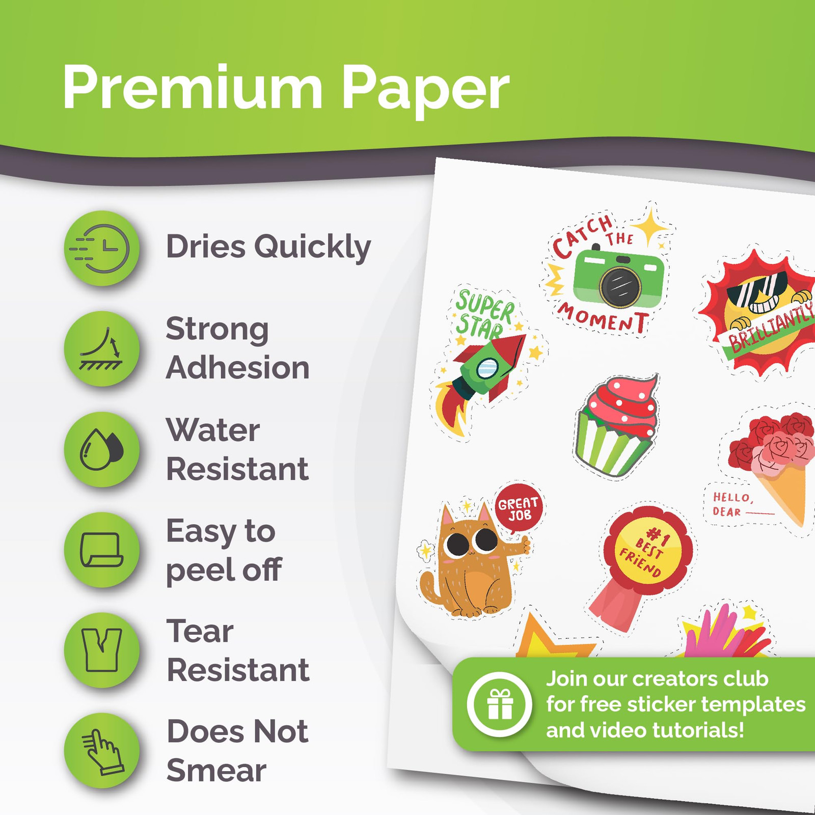 Premium Printable Vinyl Sticker Paper for Inkjet & Laser Printer – 34 Sheets …