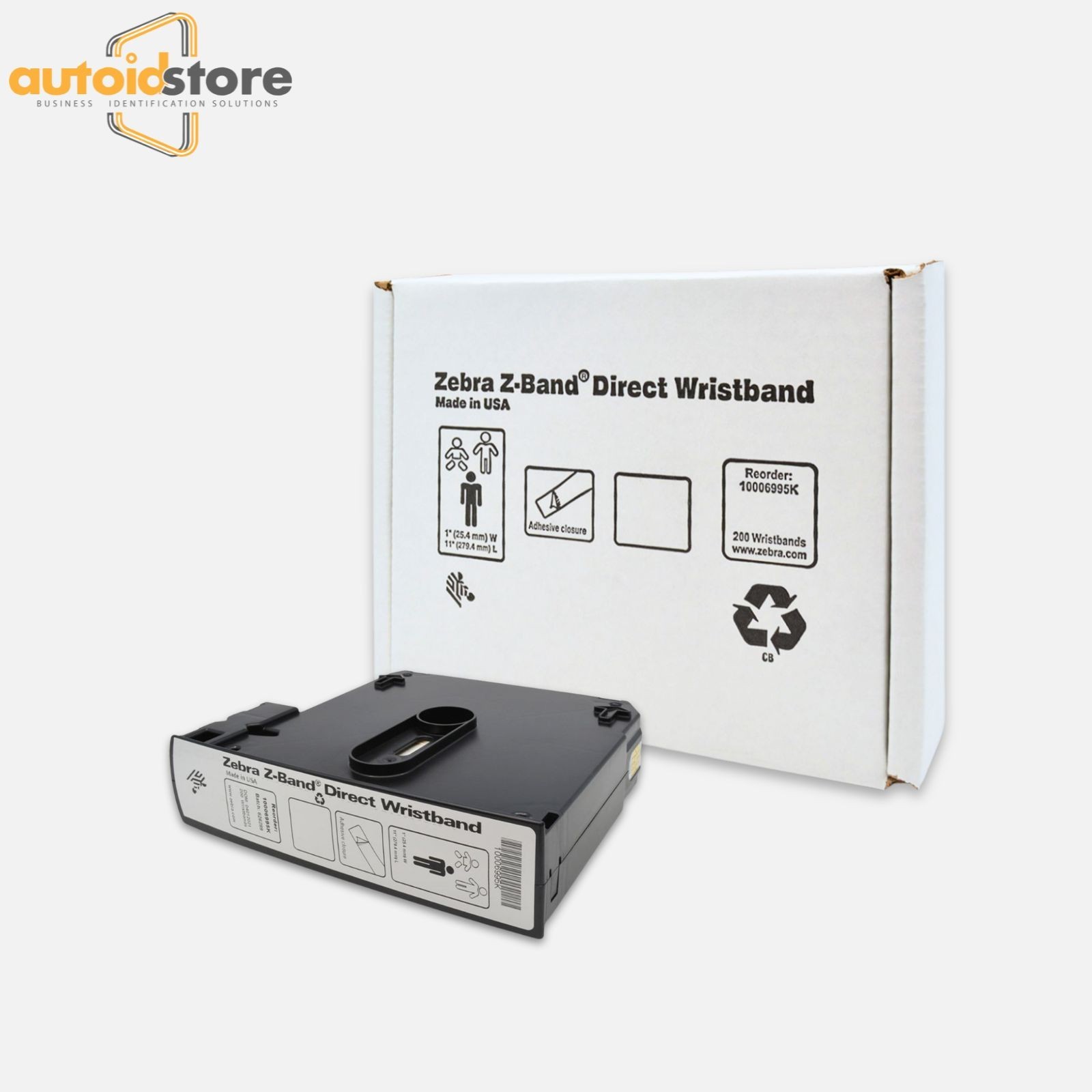 Zebra Cartrdige 10006995K Z-Band Direct Wristband 1″x11″ , 1 Box-6 Cartridge