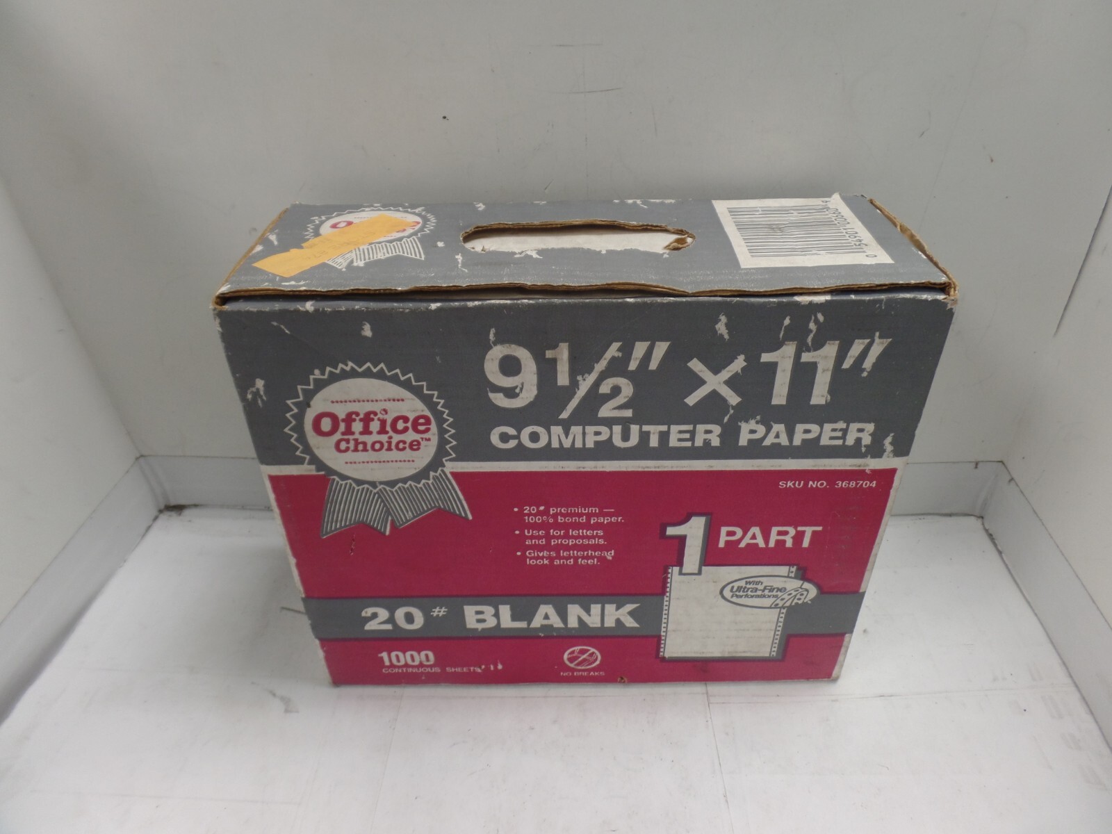 OFFICE CHOICE #20 Blank 1000 Continuous Sheets 9.5″x11″ Computer Paper #368704