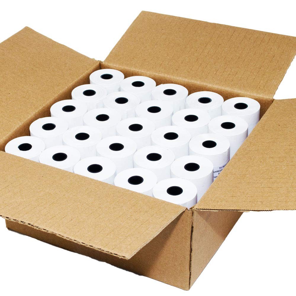 (25 Rolls) 3 1/8 x 230 Thermal Paper (80mm x 70m) 48 GSM 25 ROLLS, white