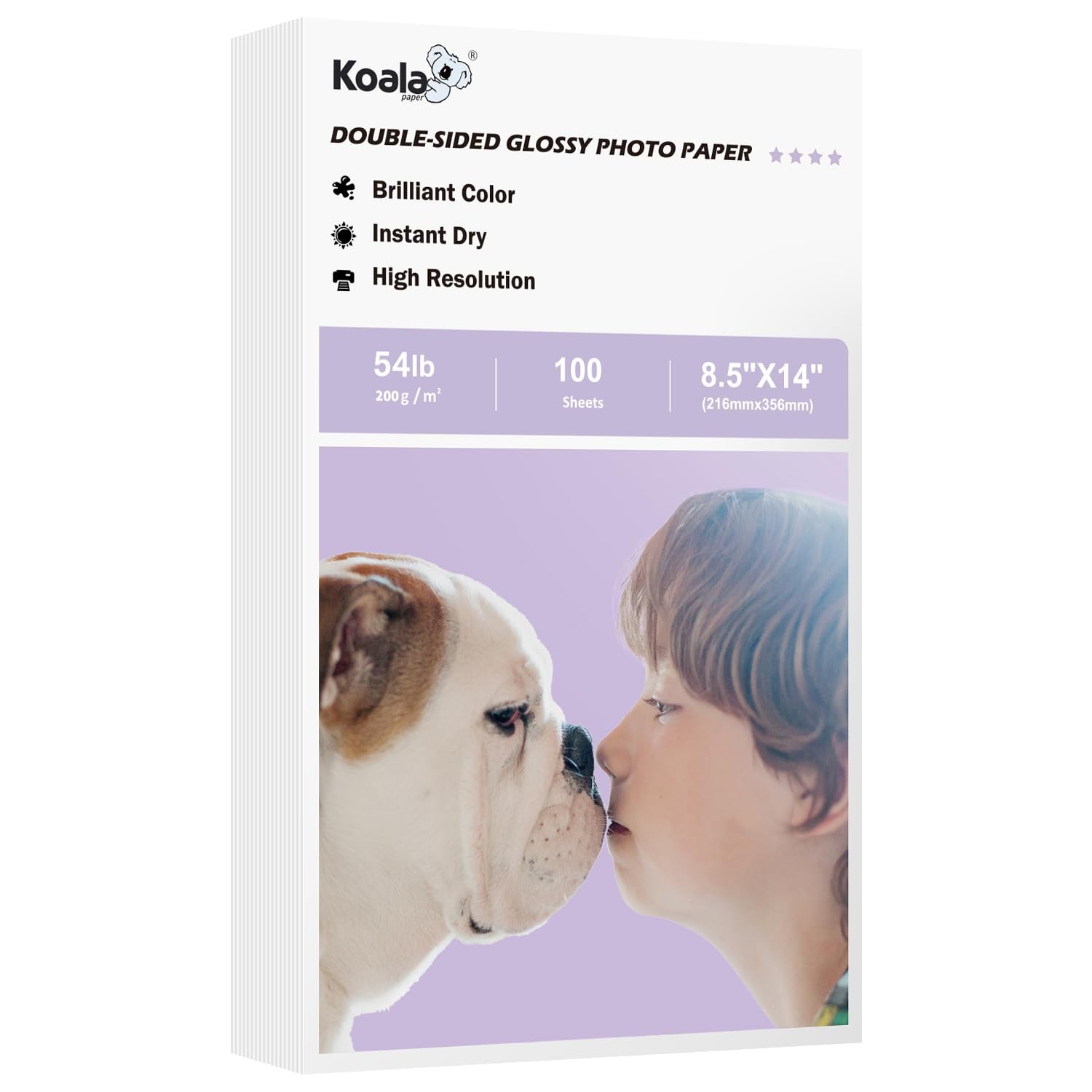 100 Sheets 8.5X14 Inch Koala Double Sided Glossy Photo Paper 54lb 200gsm Inkjet