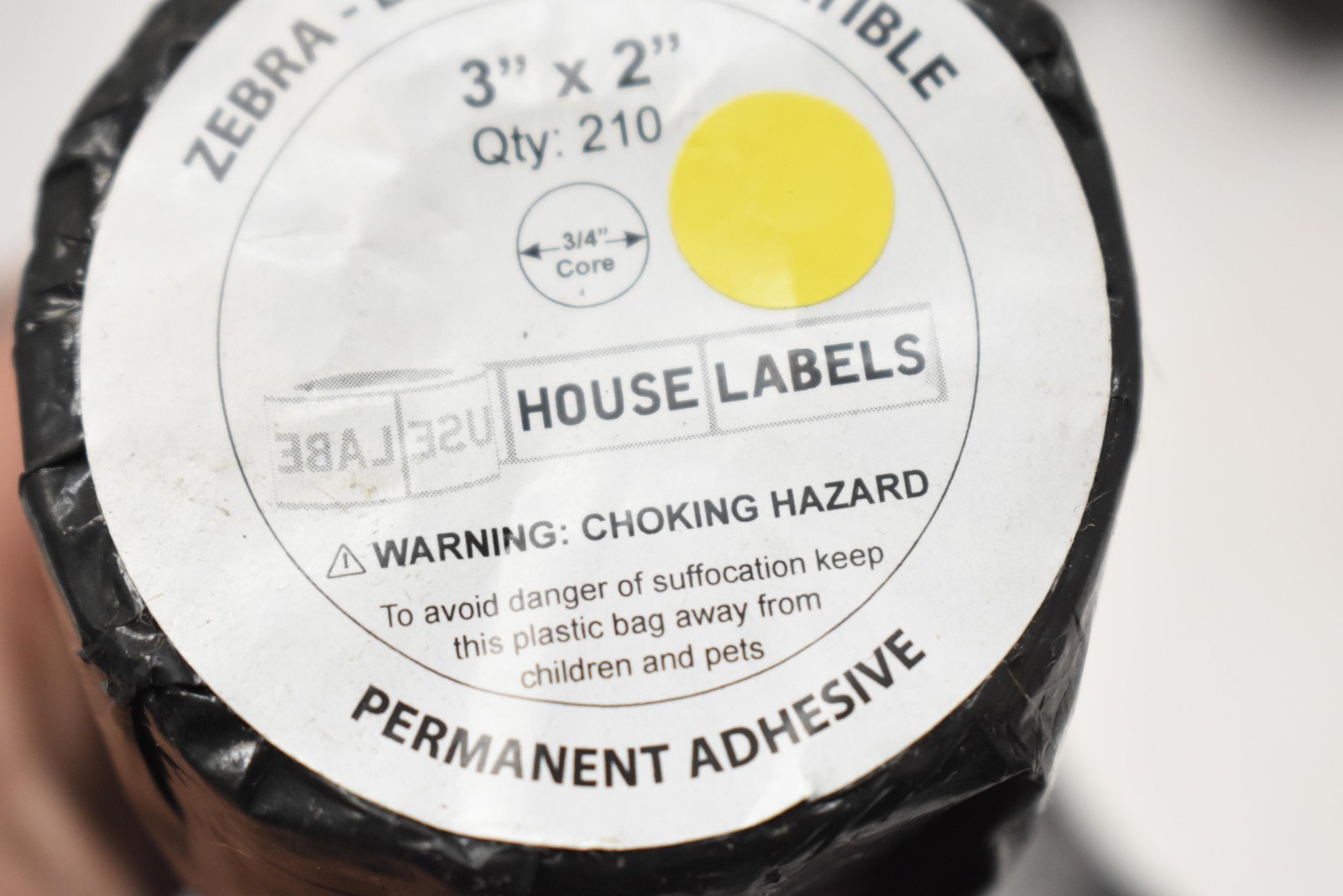 21 pc House Labels 3×2 Yellow Label Rolls For Zebra Eltron 3/4″ Core 210 Labels