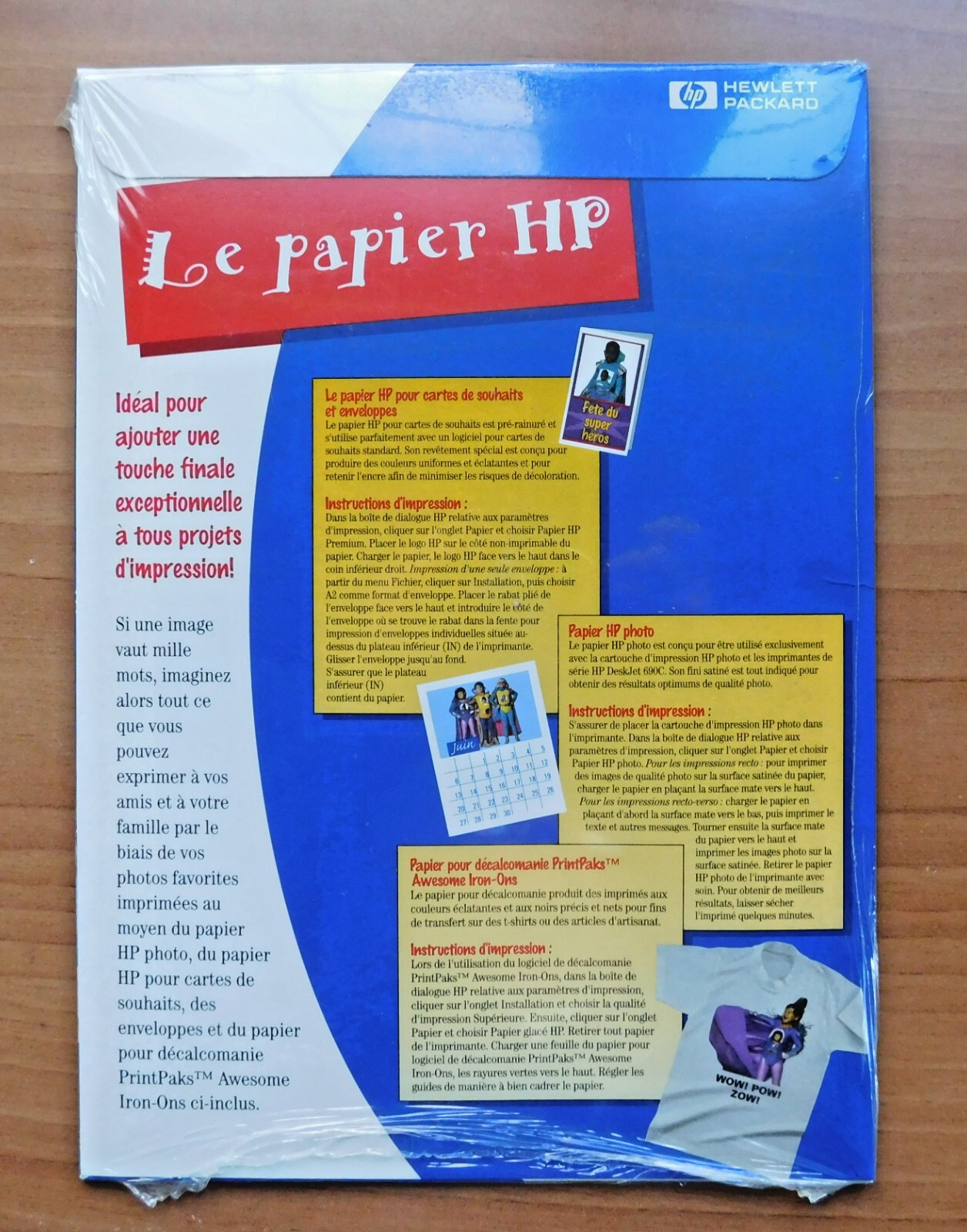 HP HEWLETT PACKARD PICTURE PAPER SET GREETING CARD IRON-ONS