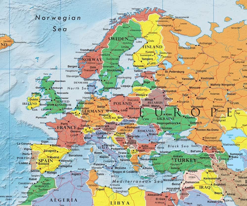 World Classic Wall Map Poster Mural (24×36 Paper Folded)