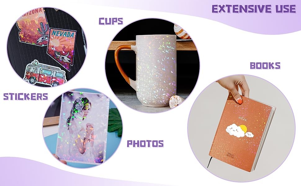 2 Types Transparent Holographic Laminate Sheets Overlay Lamination Vinyl A4 Size