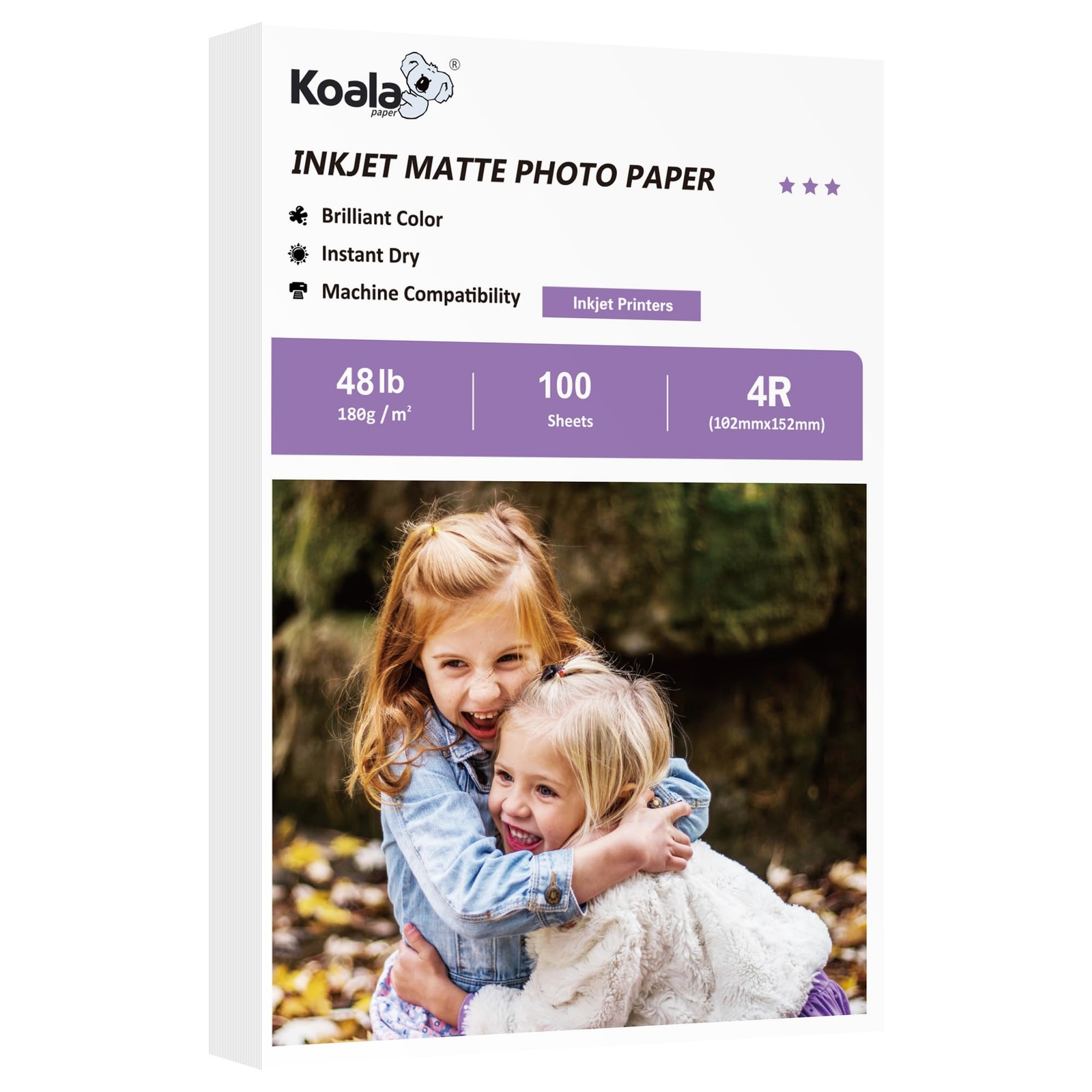 Koala Photo Paper Matte Coated 4X6 Inches Compatible with Inkjet Printer 48LB…