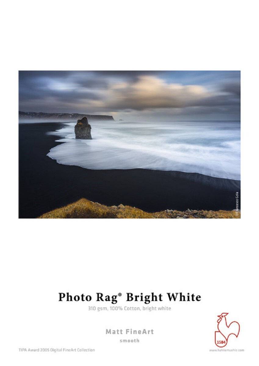 Hahnemühle Photo Rag Bright White, 310gsm, 24″x39′ Roll, 3in Core FineArt Inkjet