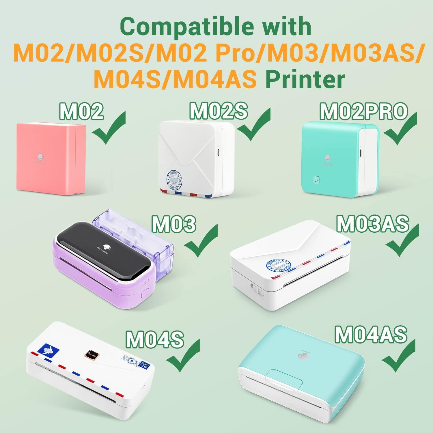 3 Rolls Sticker Self-Adhesive White Thermal Paper for Phomemo M02 M03 M04S M04AS