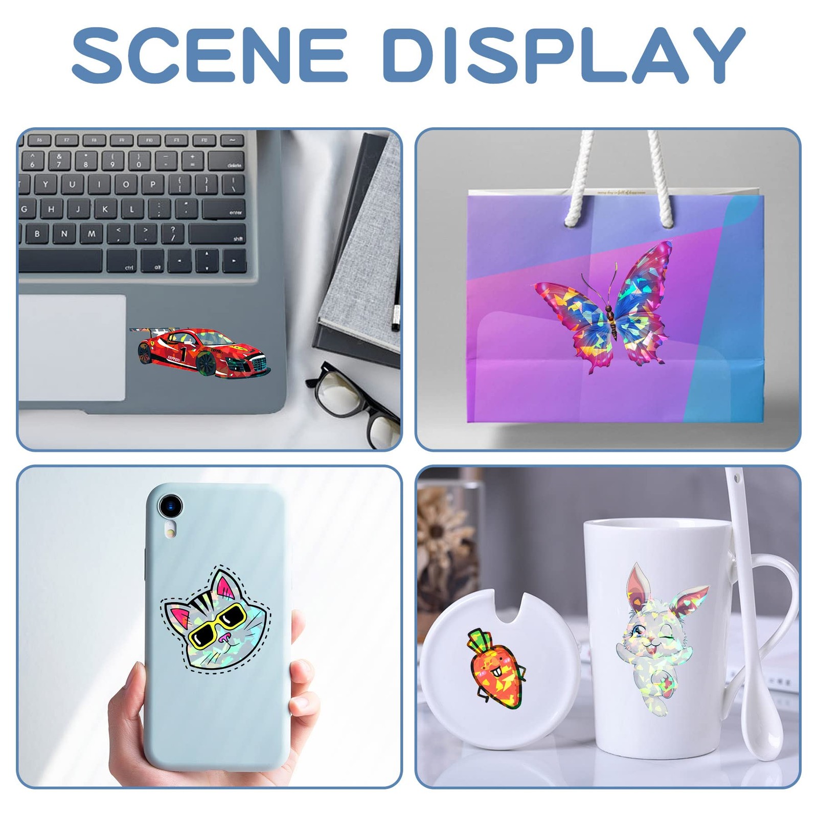 20 Sheets Printable Holographic Sticker for Inkjet & Laser Printer Holographi…