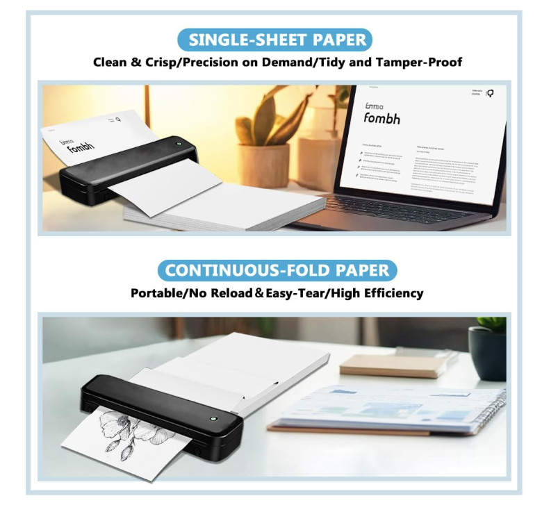 100 Sheets Thermal Printer Paper 8.5 X 11 Inch US Letter Size Thermal Paper