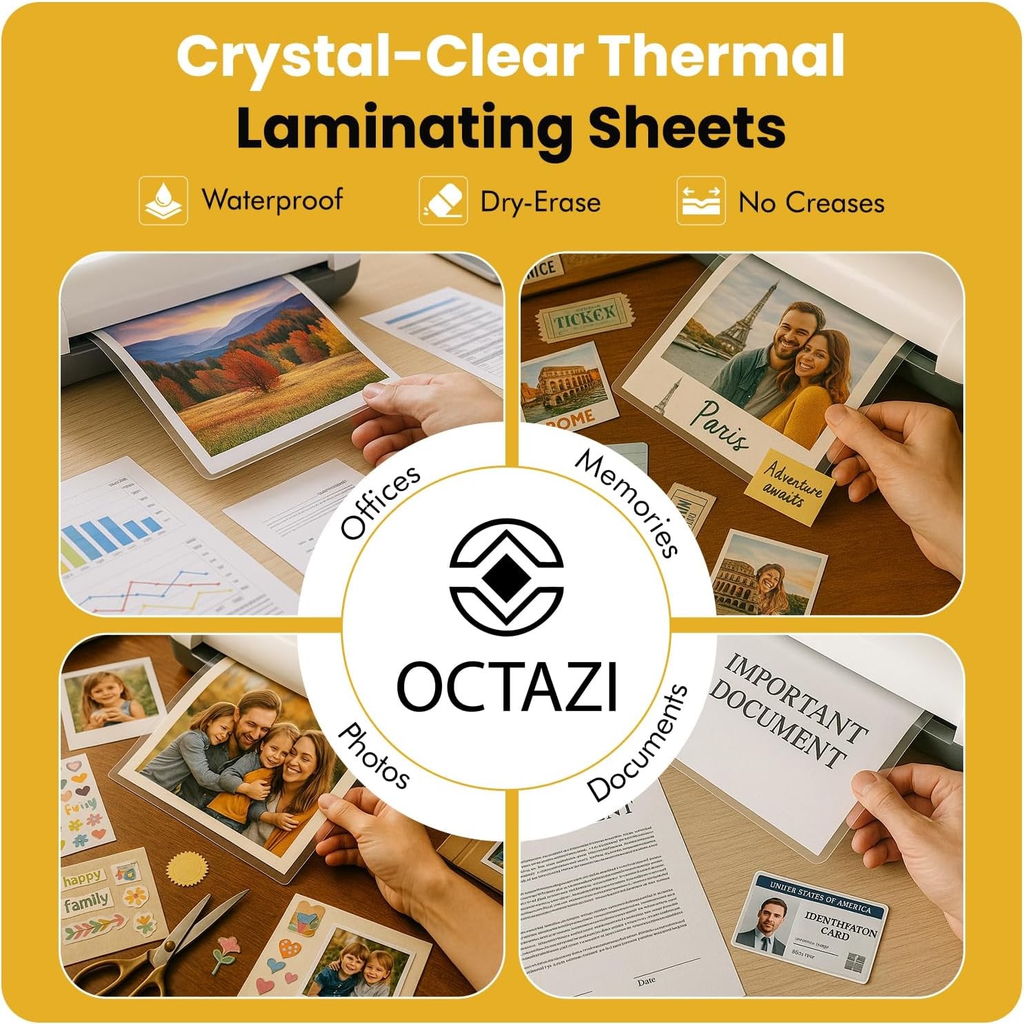 Thermal Laminating Sheets 3 Mil – Holds 8.5 x 11 Inch Documents, 9 x 11.5 Inch,