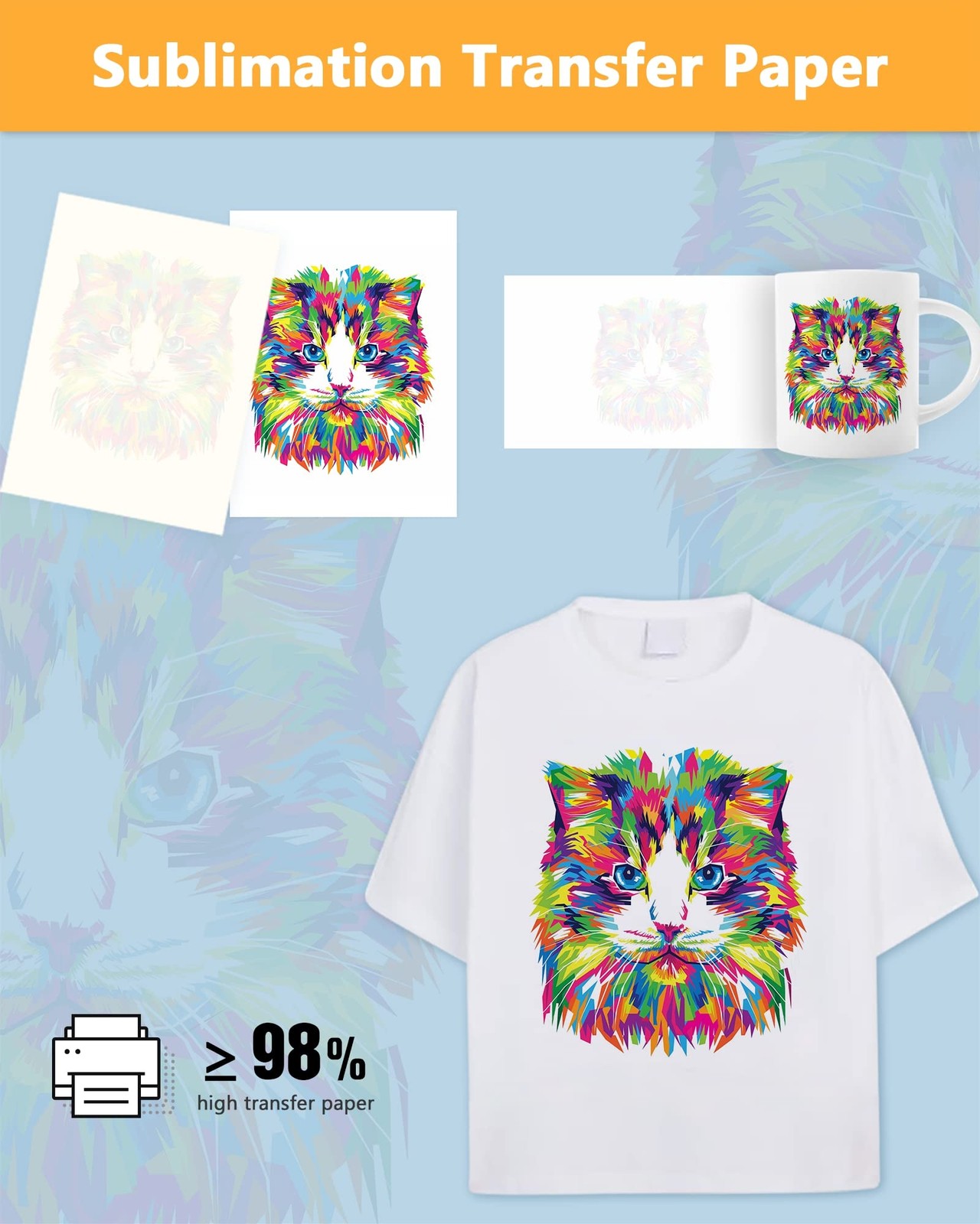 Stampcolour 170 Sheets Sublimation Heat Transfer 8.5×11 inch A4 for Any Epson…