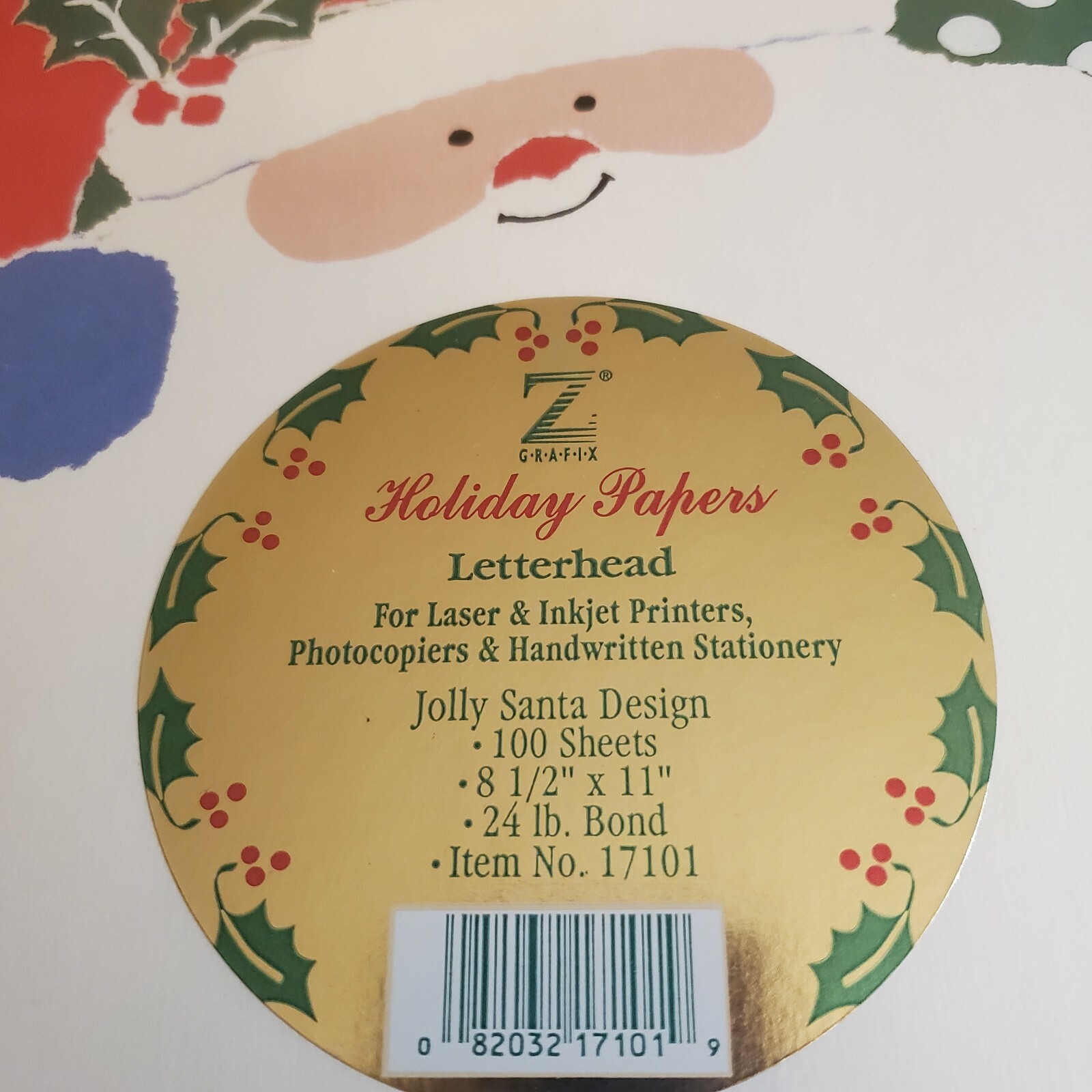 Z Grafix Santa Claus Christmas Holiday Stationery 100 Sheets letters NEW
