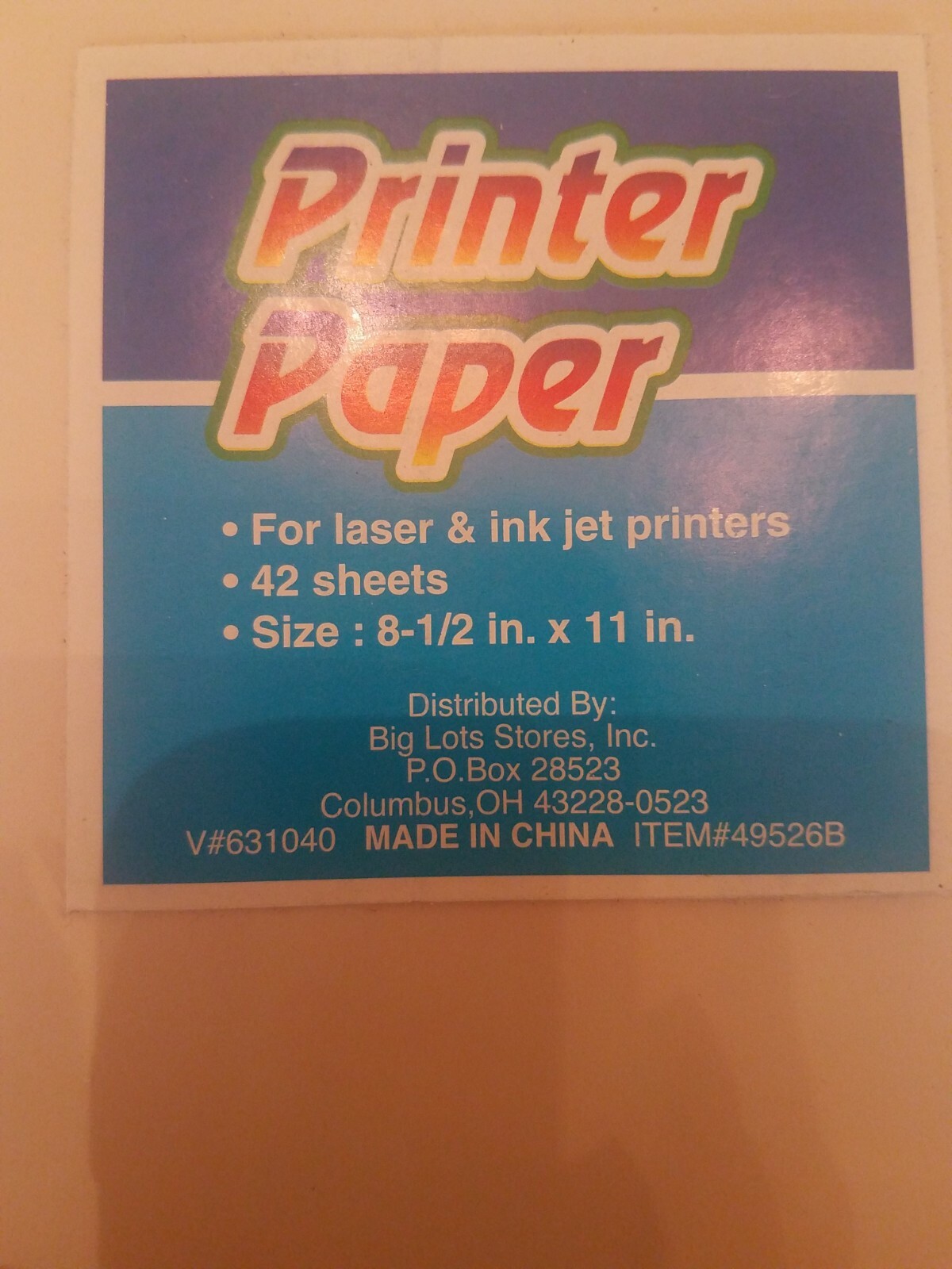 Printer Paper 42 Sheets Teddy Bears 8.5 X 11in.