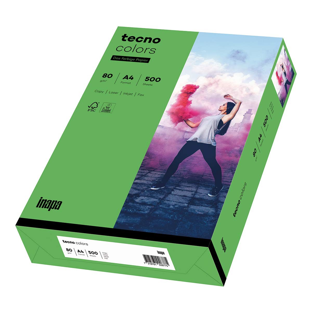 Coloured Printer Paper, Colourful Paper Tecno Colors 80gsm, A4, 500 Sheets, in…