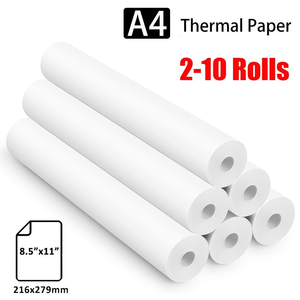 2-10 Rolls Thermal Printer Paper 8.5″x11″ US Letter Size Quick-Dry for M08F M832