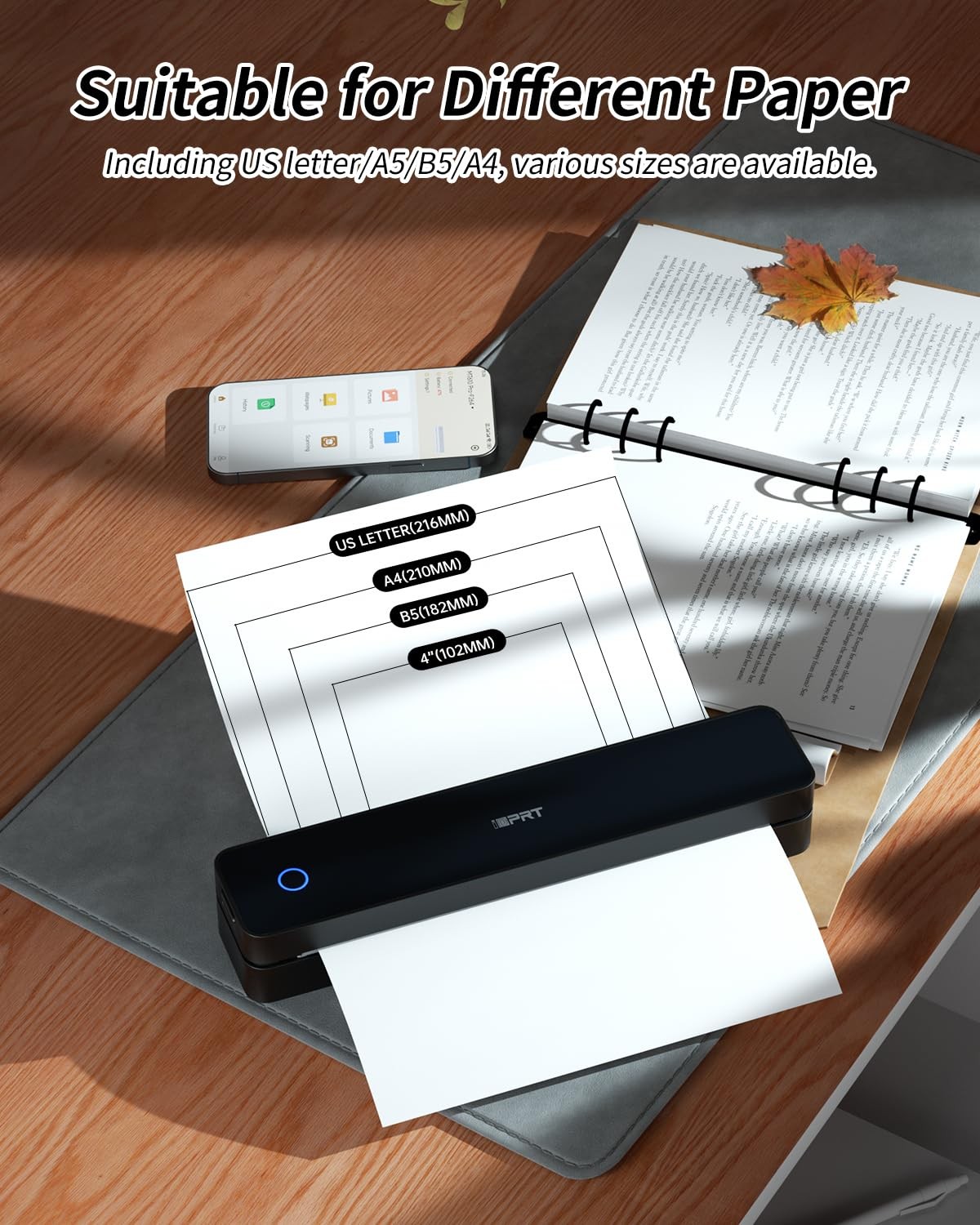 iDPRT Portable Thermal Printer, MT610 Pro Wireless for Travel, mini, Black