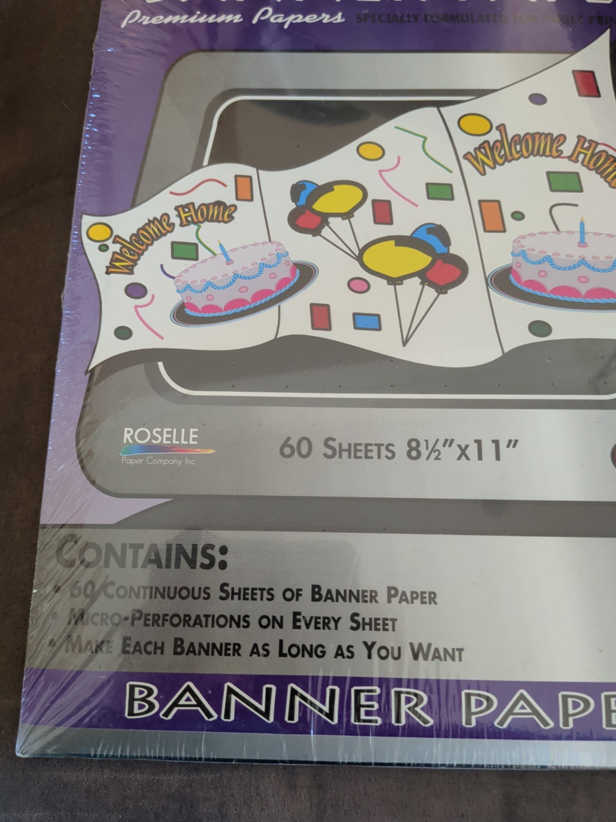 Inkjet Printer Banner Paper 60 Continuous Sheets 8.5″ x 11″ Sealed Multi Use