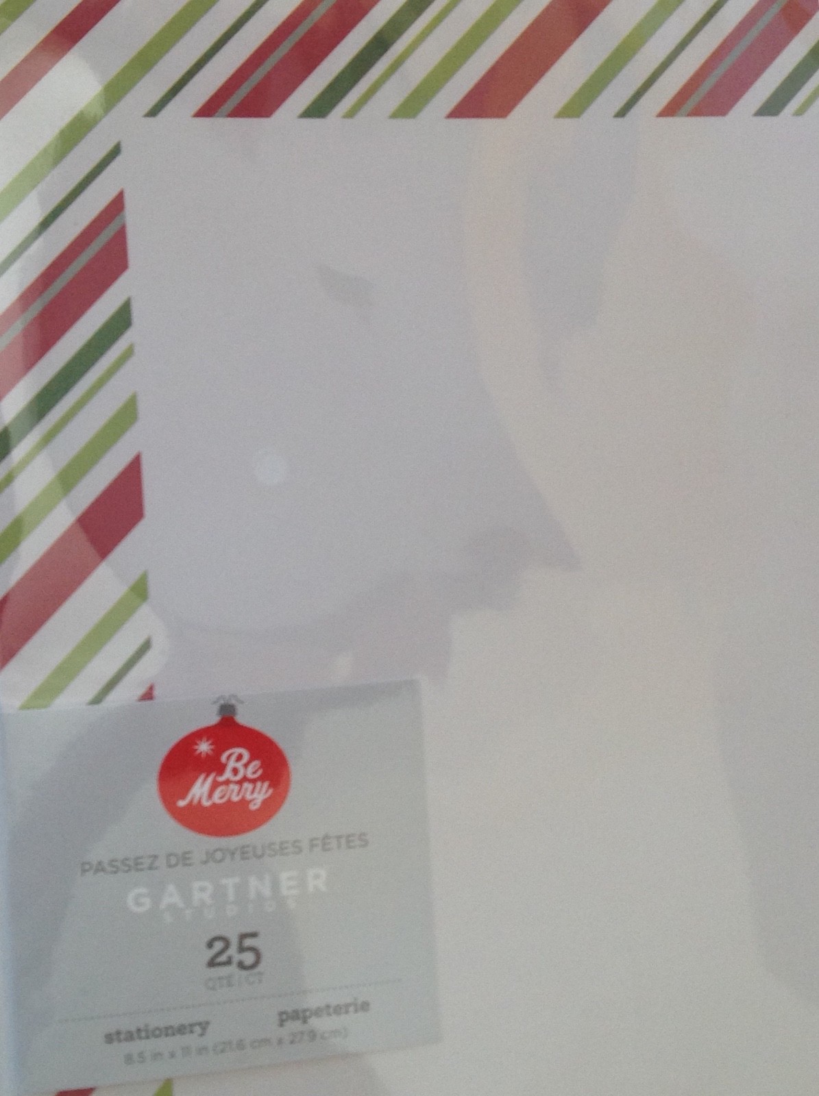 Gartner Computer Print Paper 25 Sheets Christmas Peppermint Border 8.5×11