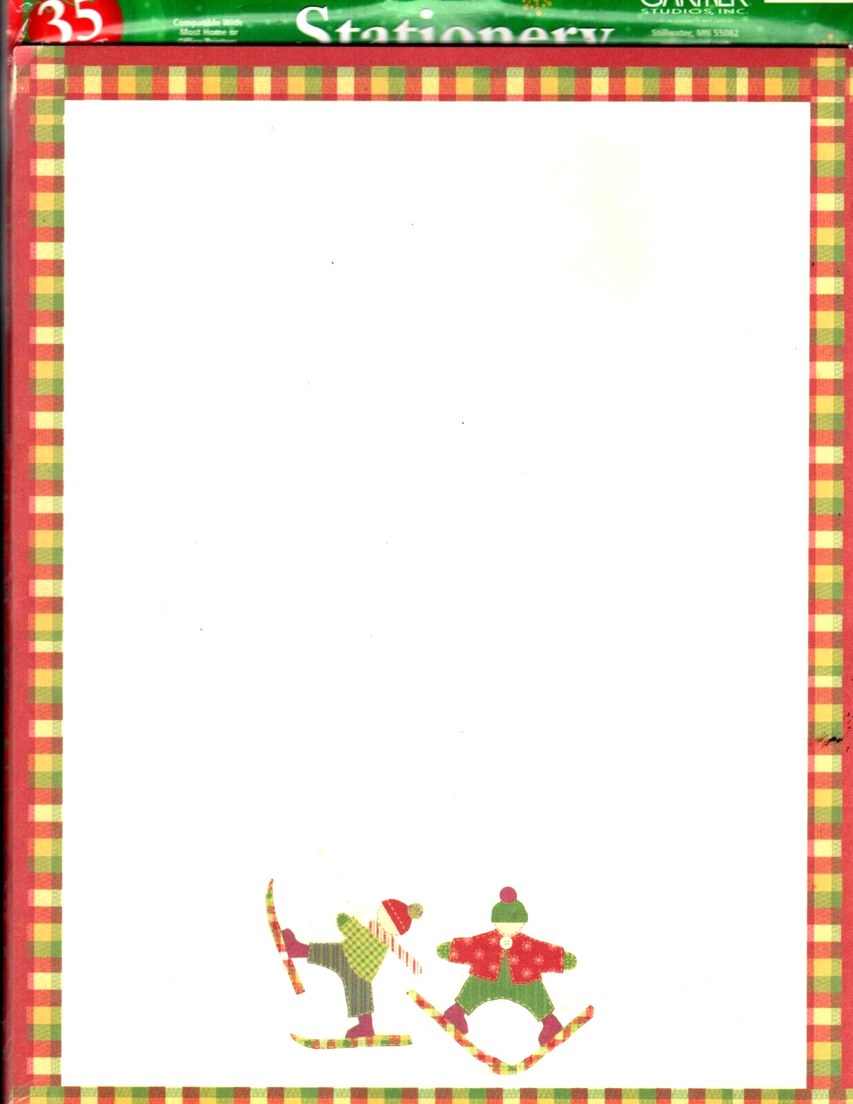 Merry Christmas Snow Ski Skier Skis Skiing Computer Letter Paper – 35 Sheets
