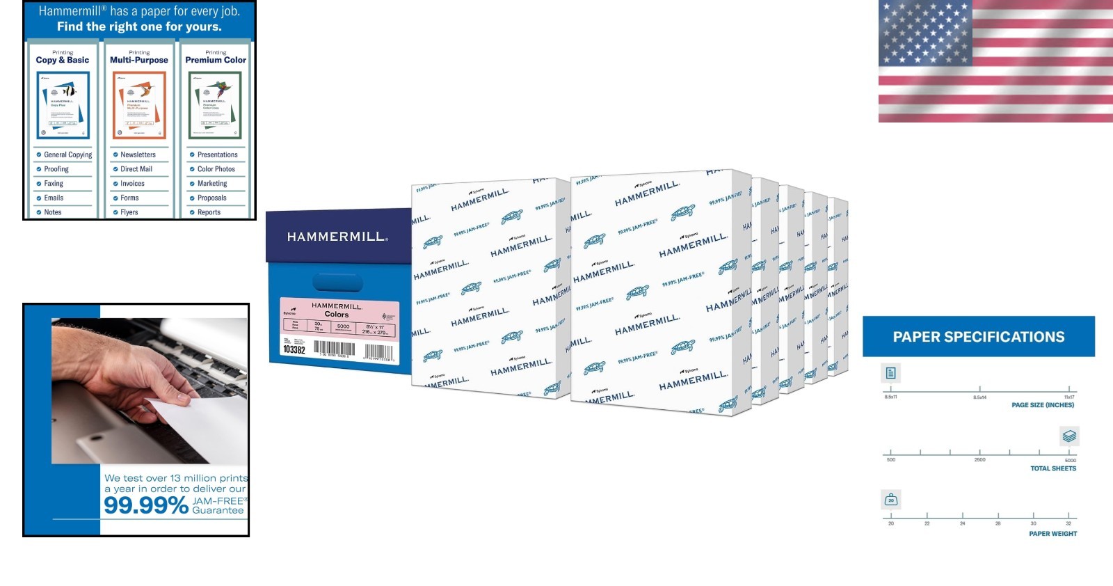 Made in USA Pink Printer Paper – 5000 Sheets