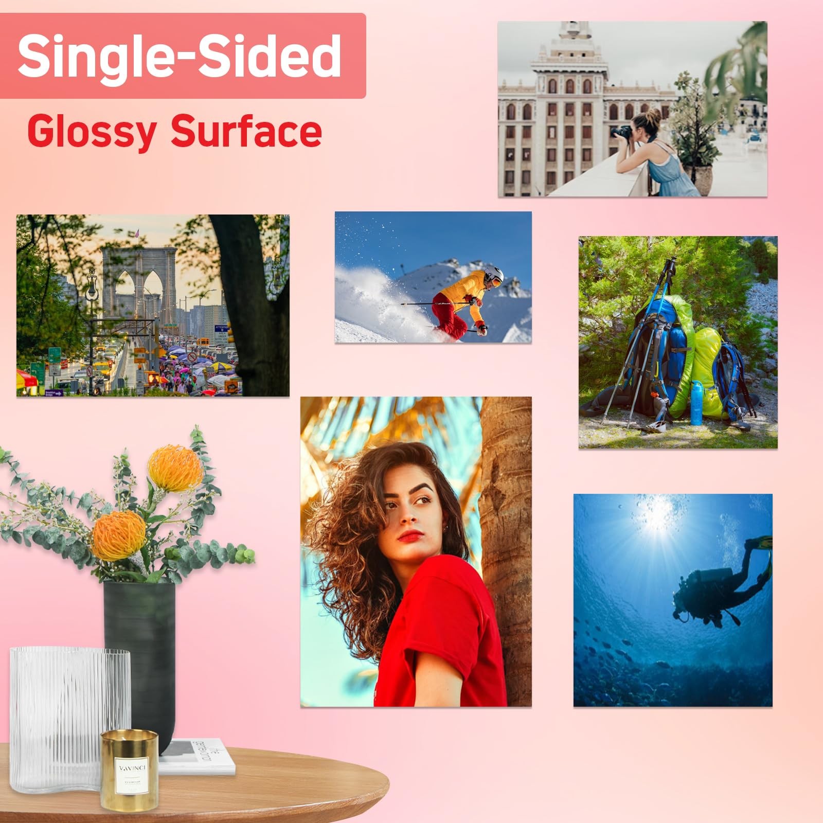 115gsm Thin Glossy Photo Paper 100 Sheets 8.5×11 Inches,Inkjet Printing Paper…