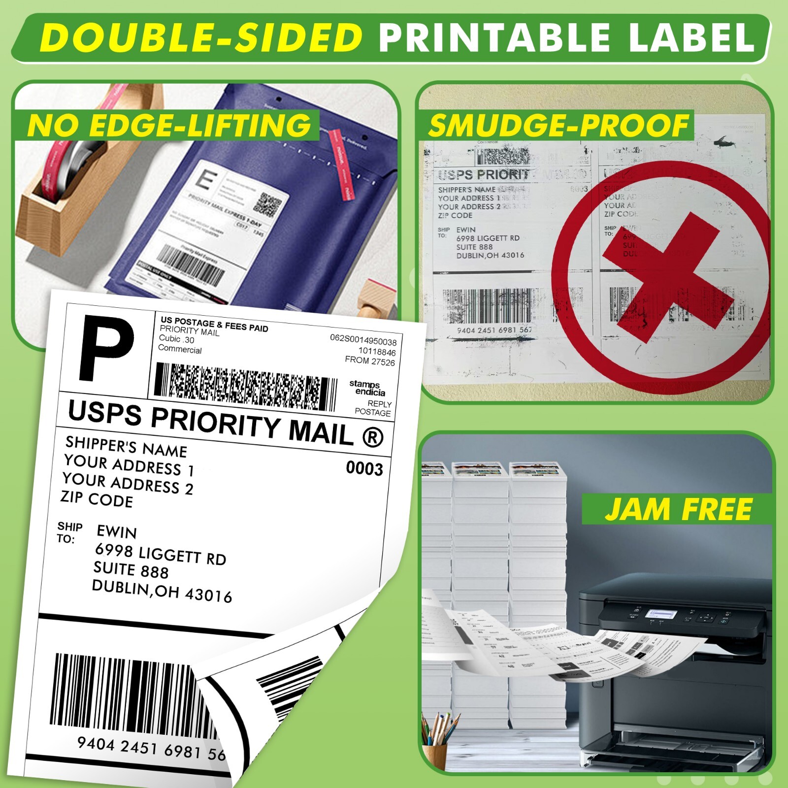Koala Double-sided Printable Sticker Paper for Laser Printers 100-200 PK 8.5×11