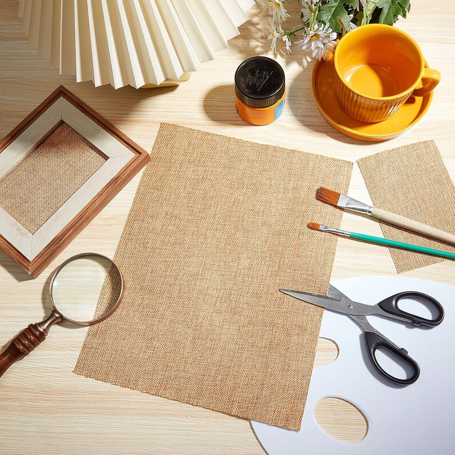 18 Sheets Printable Natural Burlap Paper Pad, 8.5 x 11 Inch Scrapbooking