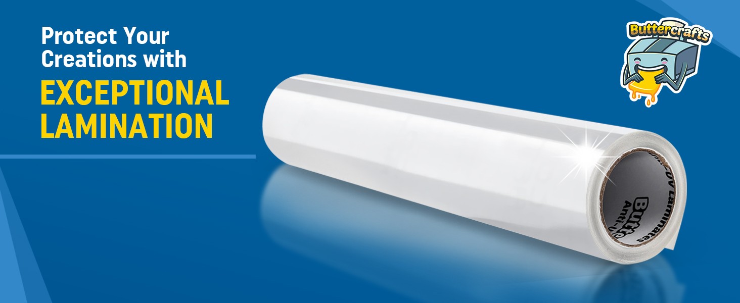 Self Laminating Film Anti-UV Vinyl (12”x15ft Glossy): Clear Vinyl Roll