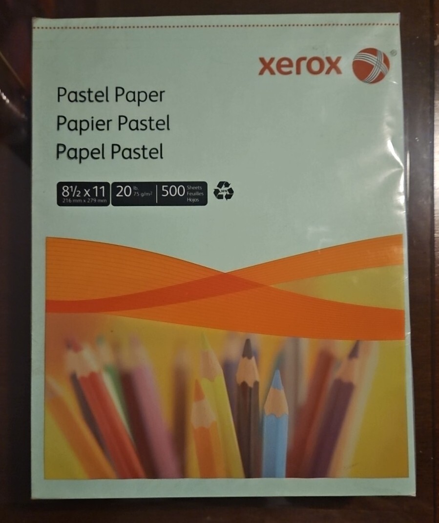 Xerox 3R05857 Multipurpose Pastel Colored Paper, 20-lb, Letter, Green, 500