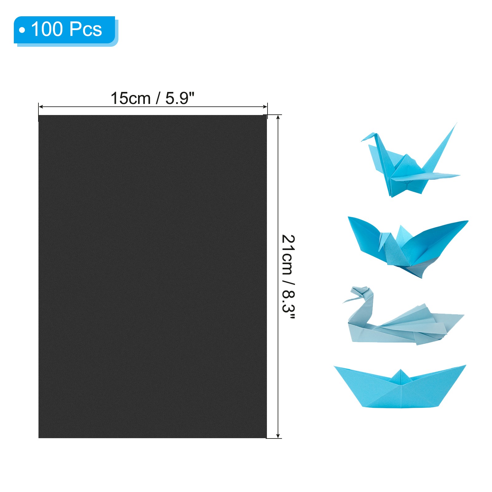 Black Color Copy Paper, 100 Sheets 8.3×5.9″ A5 70gsm