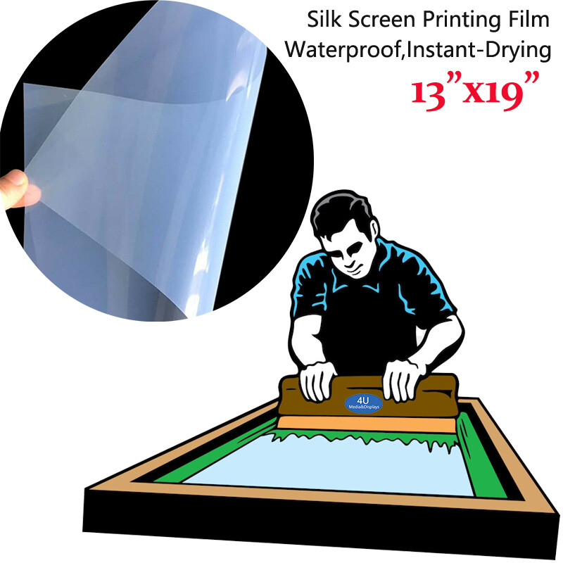 13×19，Waterproof Inkjet Instant-Dry Screen Printing Transparency Film 100 sheets