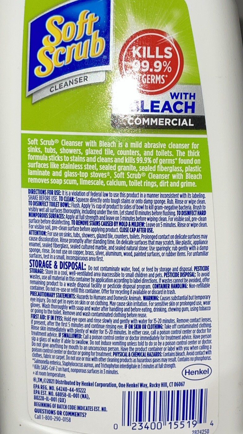 2 Bottles Soft Scrub Cleanser 36 Oz Each NEW