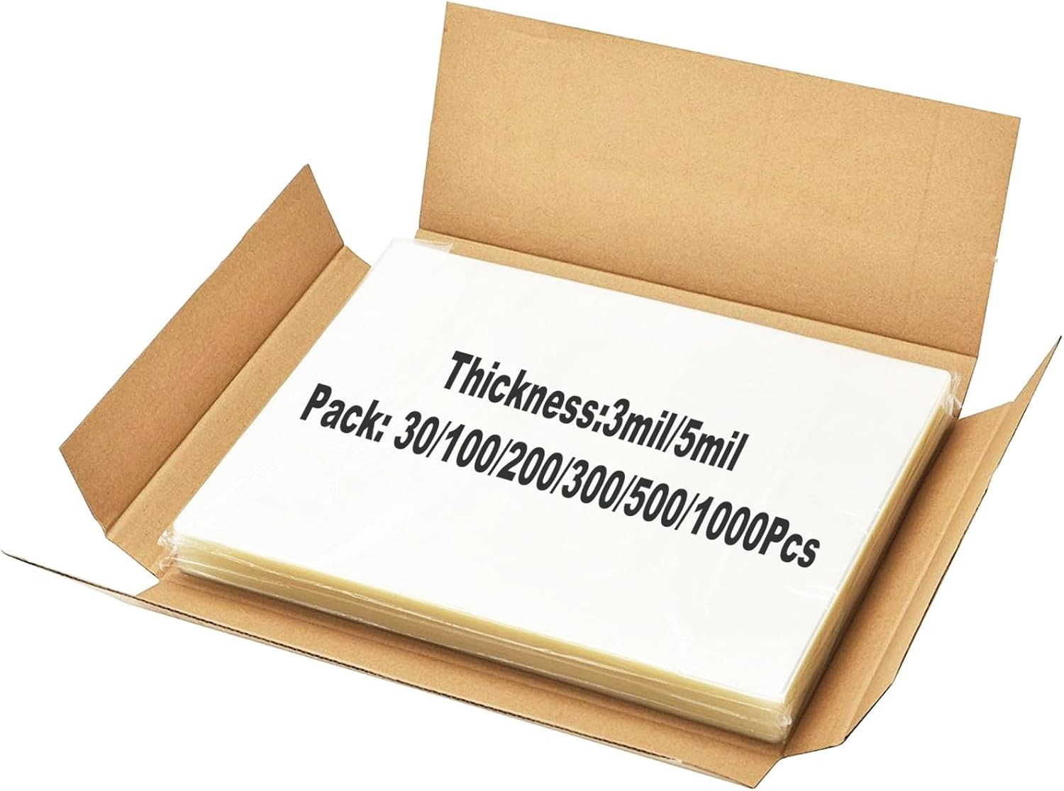100 Pack 3 Mil Laminating Sheets, Clear Thermal Laminating Plastic Paper