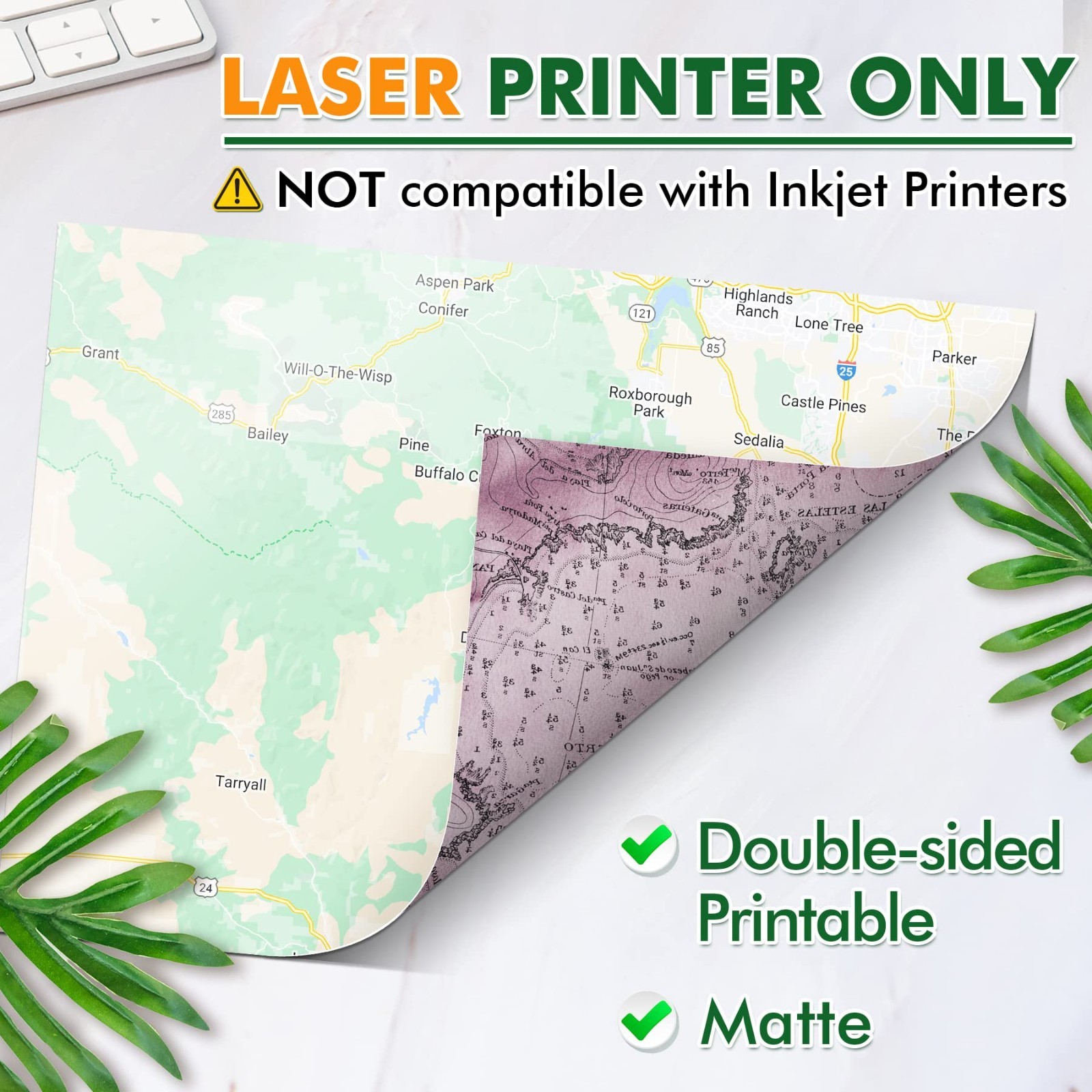 Waterproof Laser Printer Paper 8.5×11 – Tearproof Matte Double-Sided Film, 60 Sh