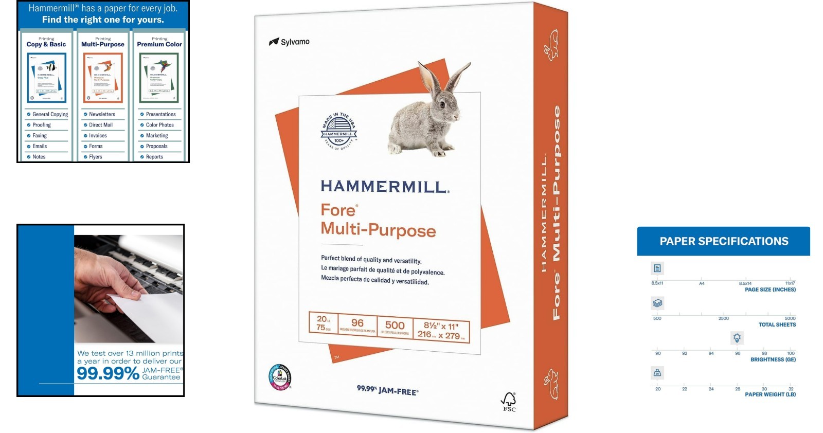 Reliable 20 lb Multipurpose Copy Paper, 500 Sheets, 8.5×11 – Jam-Free Guarantee