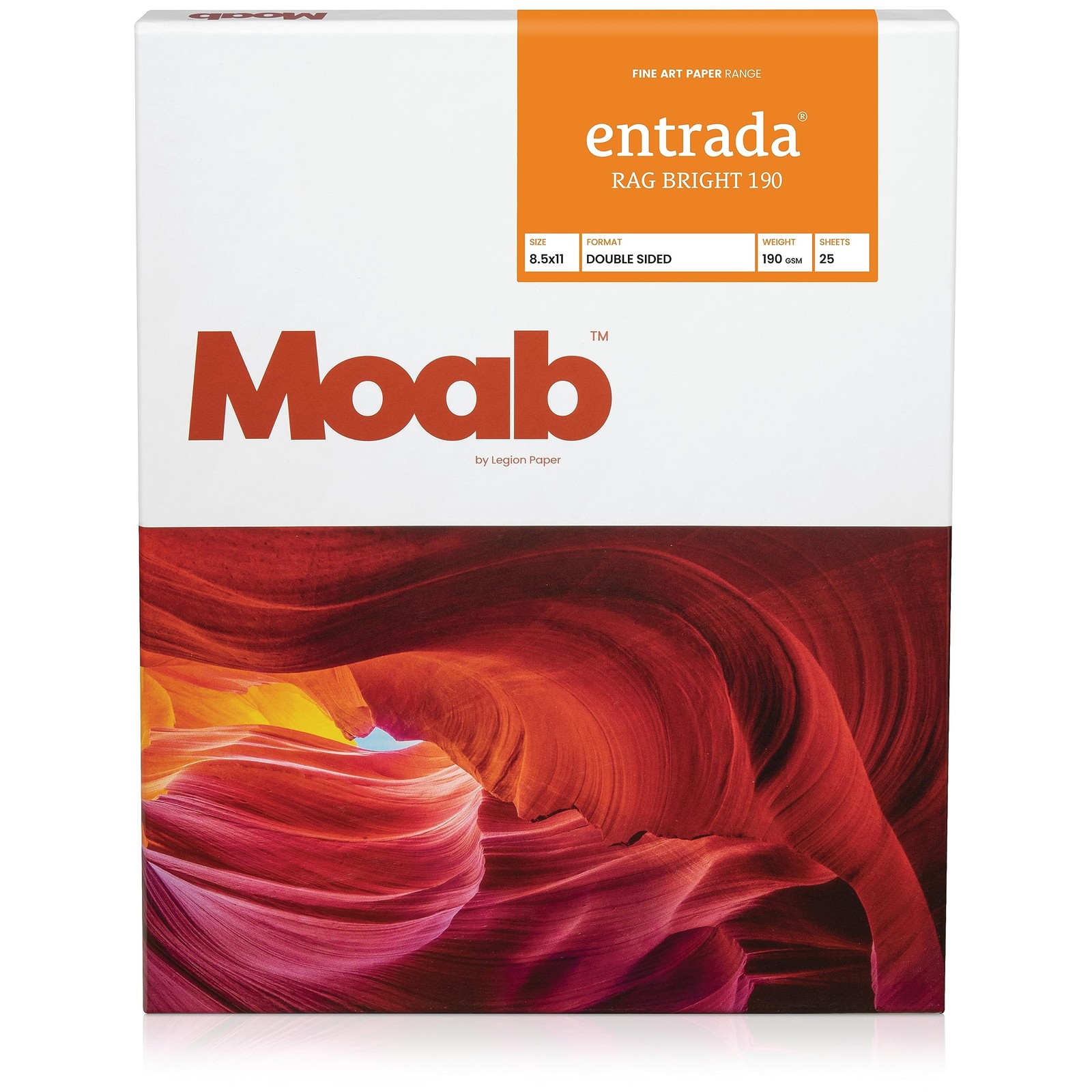 Moab Entrada 8.5×11 Art Paper 100 Cotton 190gsm Double Sided Bright White 25 …