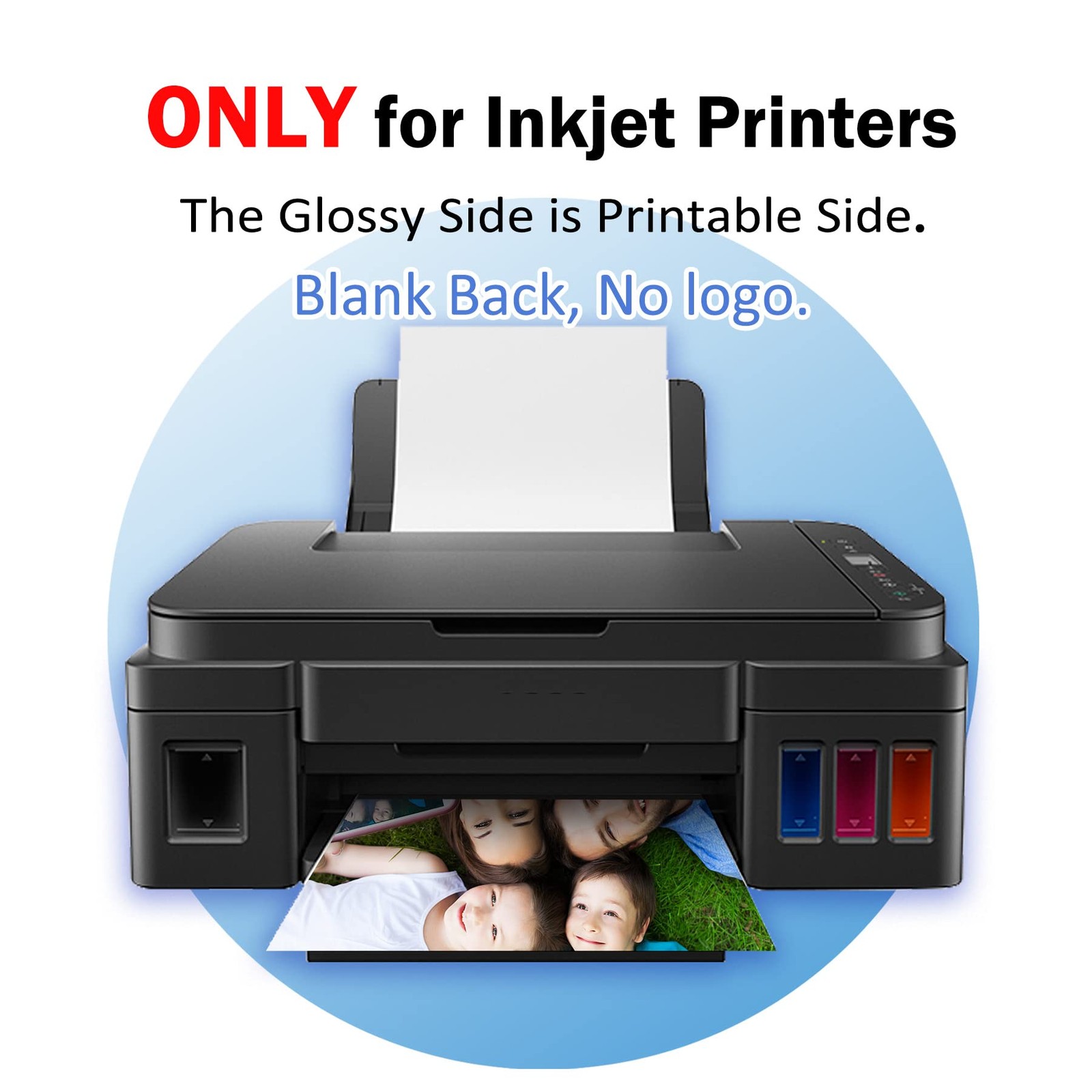 50 PCS Glossy Photo Printer Paper 8.5×11 Inch Inkjet Water Resistant 72lb