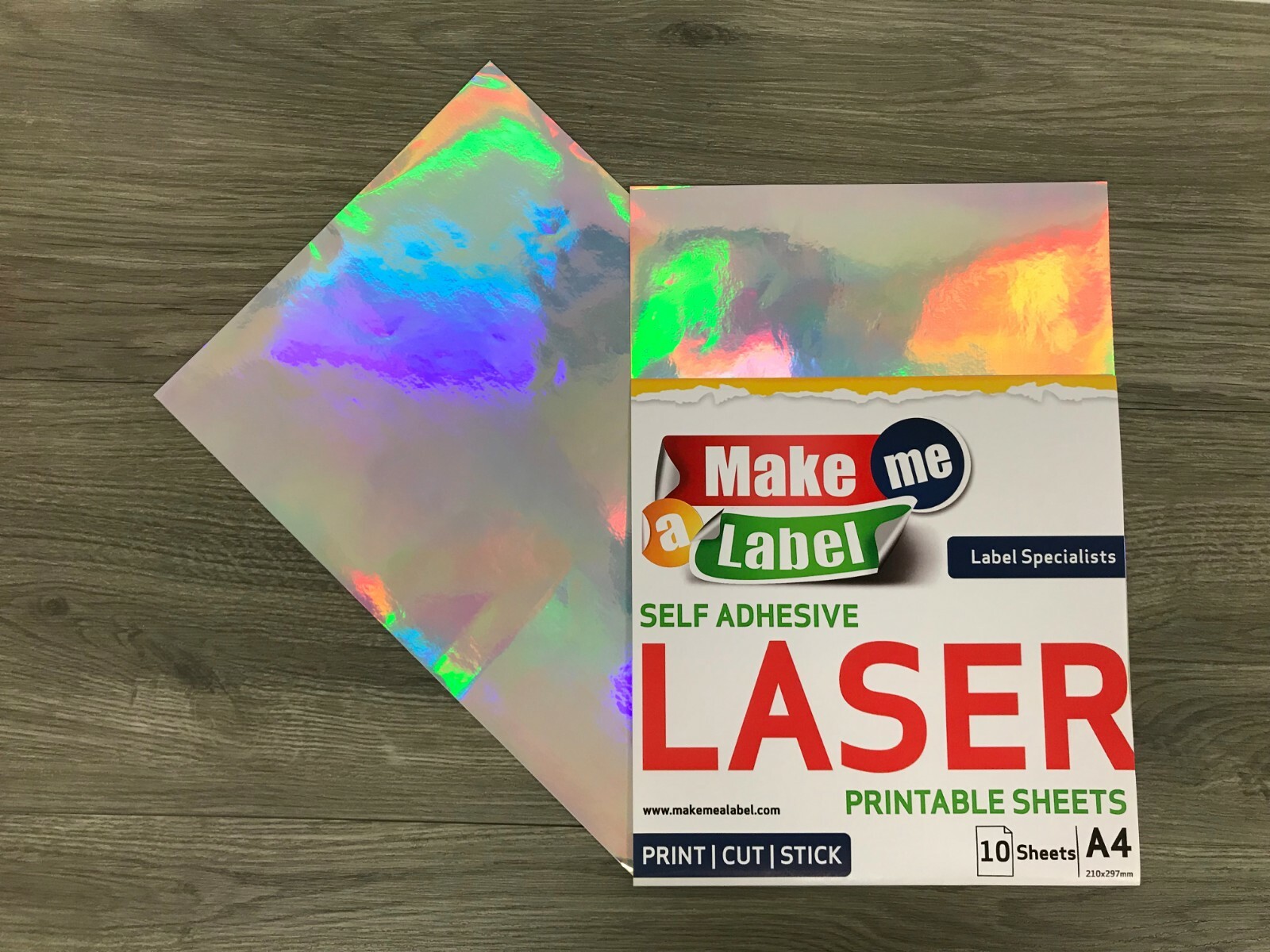 10 A4 PRINTED Premium HOLOGRAPHIC LASER Printable PP Film Sticker Sheets