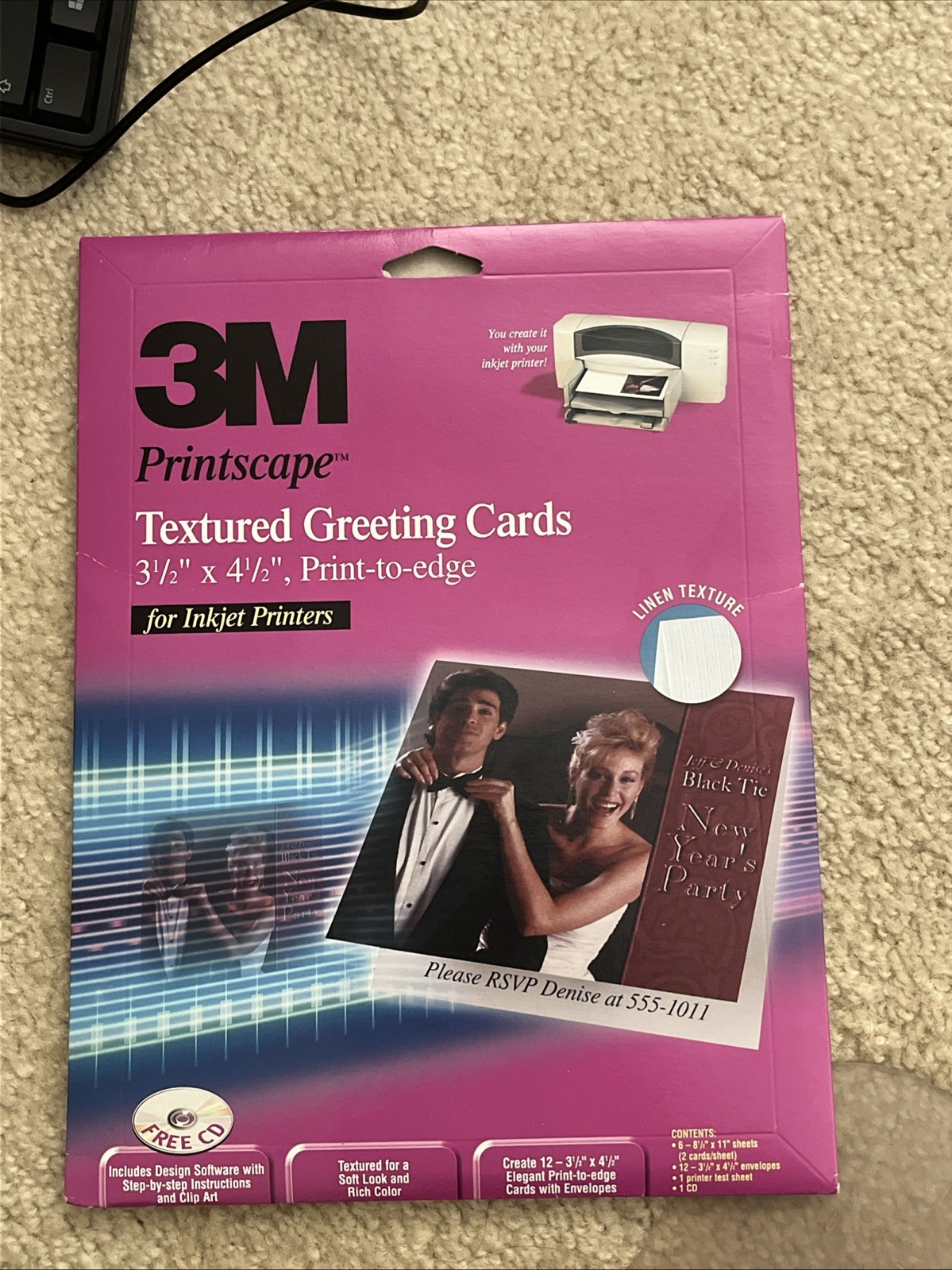 UNOPENED!-3M Printscape Textured Greeting Cards Print to Edge for Inkjet Printer