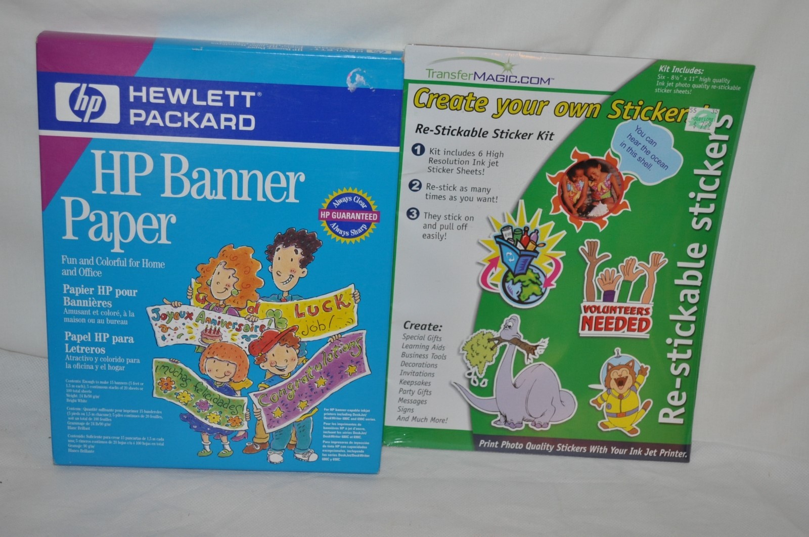 HP banner paper C1820A SEALED +Create stickers 6 sheets PARTY BANNER new