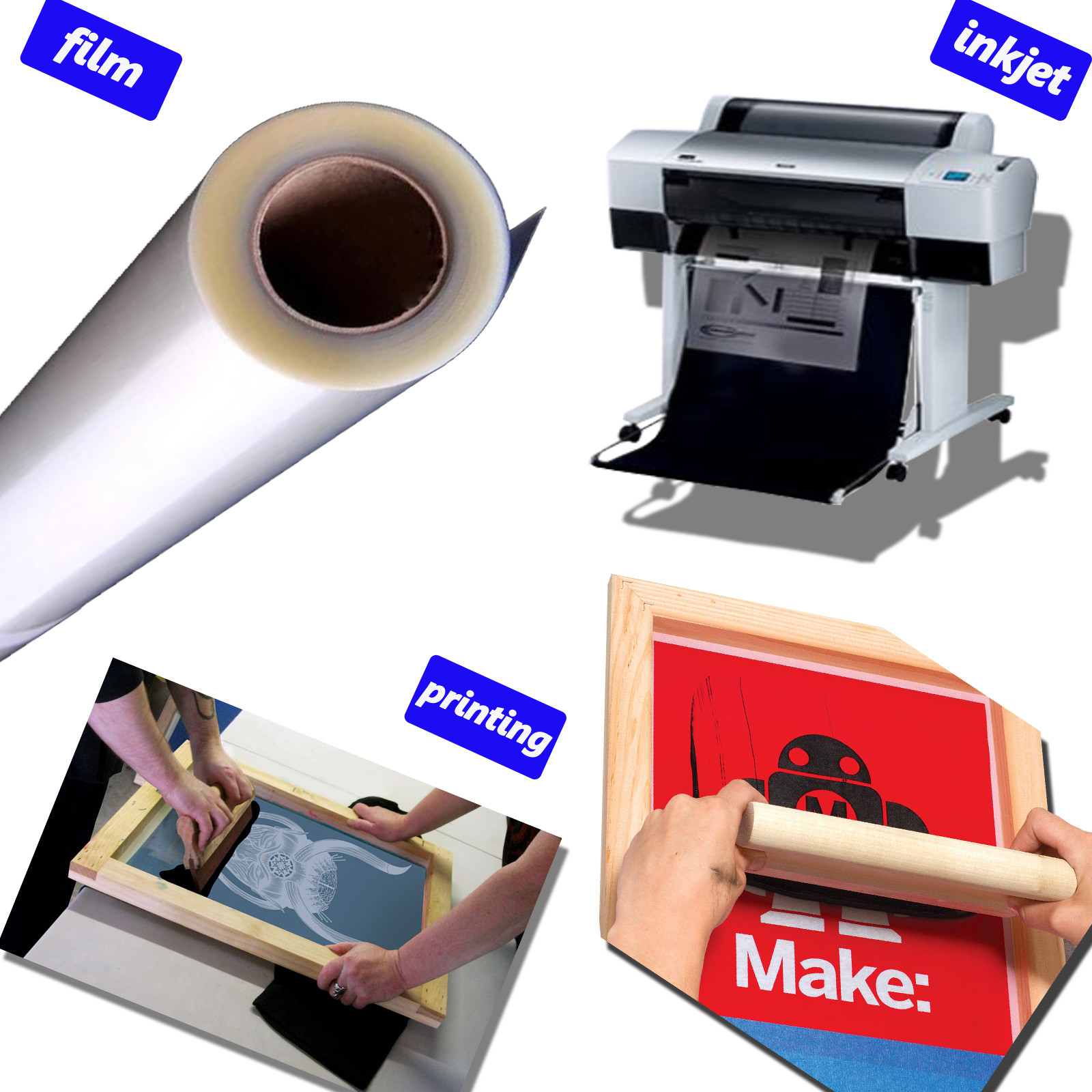 2 Rolls，24″x100ft，Waterproof Inkjet Transparency Film for Silk Screen Printing