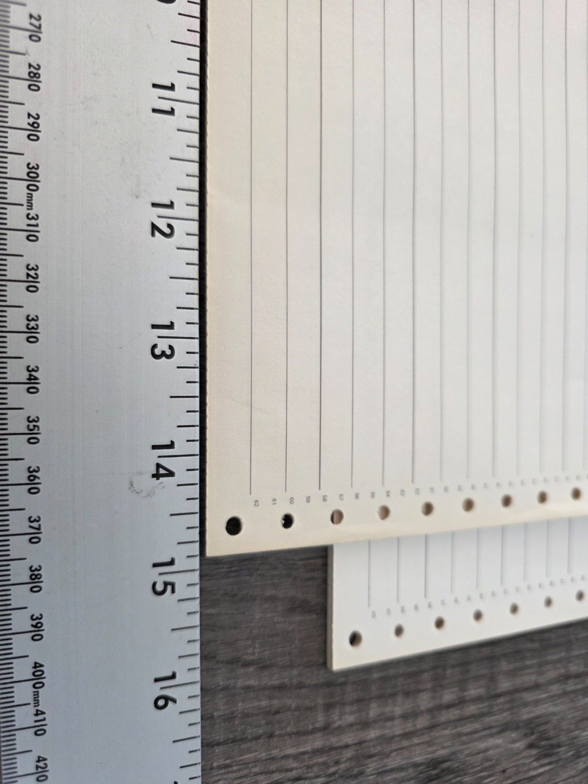 VTG Lined Dot Matrix Tractor Feed Paper LOT 14-7/8 x 11 Inches 59 total sheets