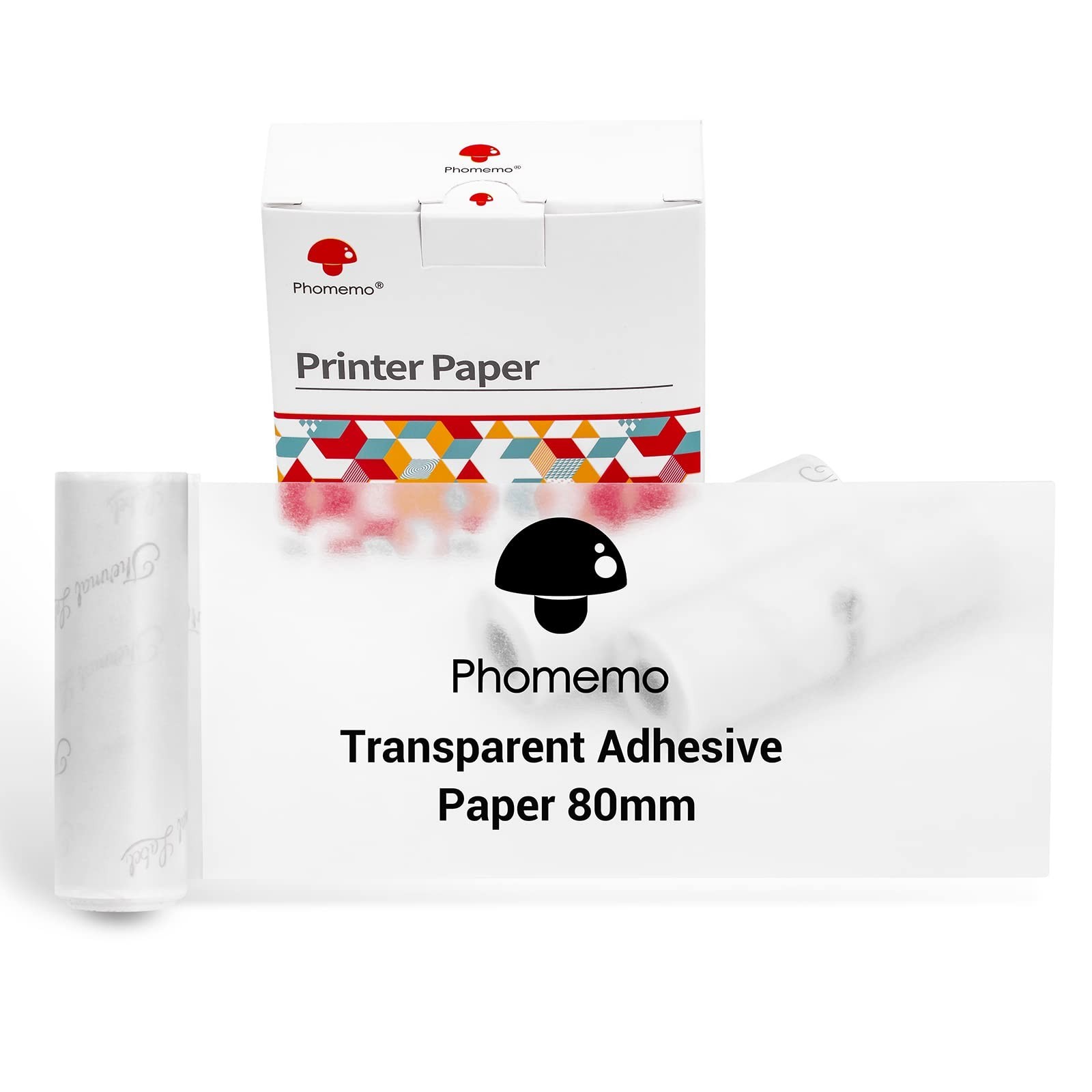 Transparent Adhesive Thermal Sticker Paper – 77mm, 3 Rolls for Sticky Note Print